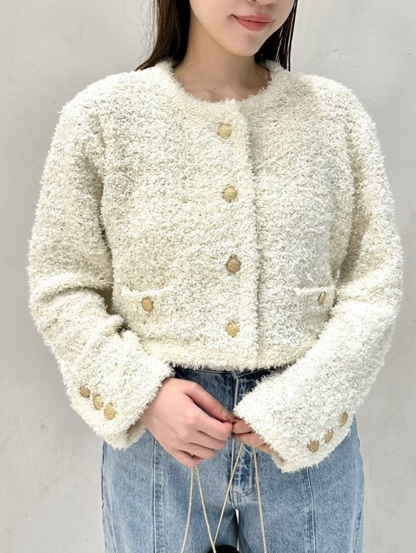 SNIDEL ラメツイードカーディガン スナイデル トップス