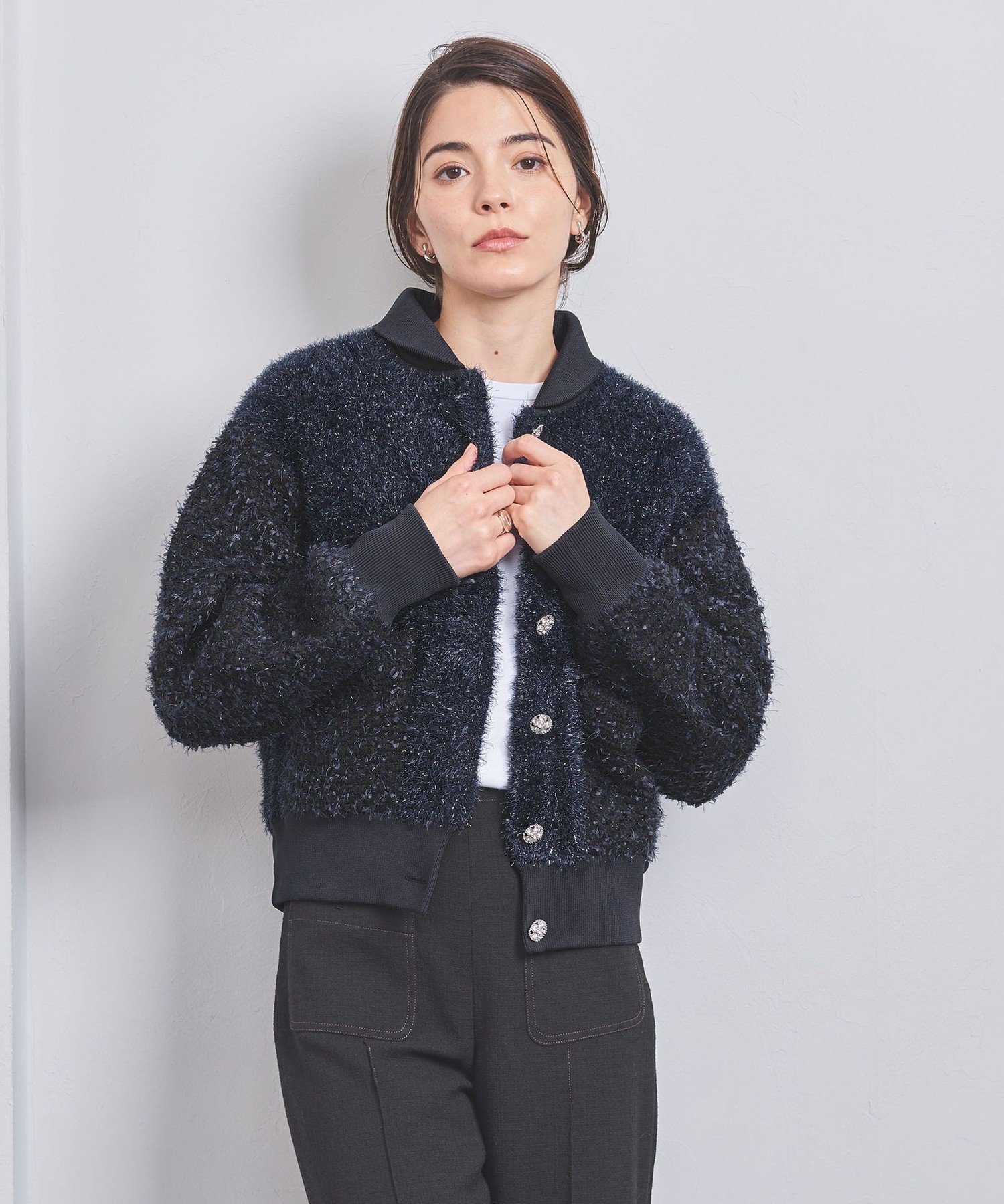 SALE／50%OFF】UNITED ARROWS ツイード ビジュー ニットブルゾン
