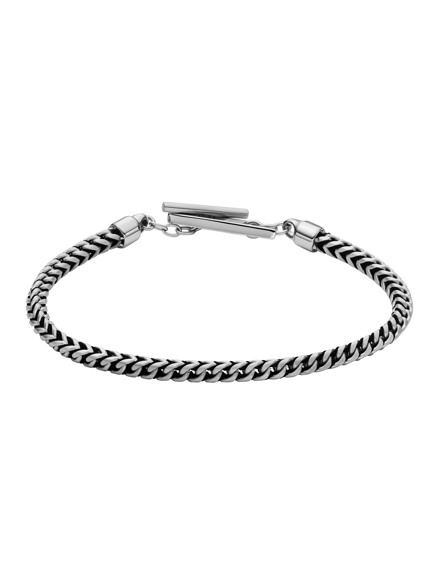 DIESEL ブレスレット DX1498 新作 DX1498 Two-Tone stainless steel chain bracelet｜シルバー