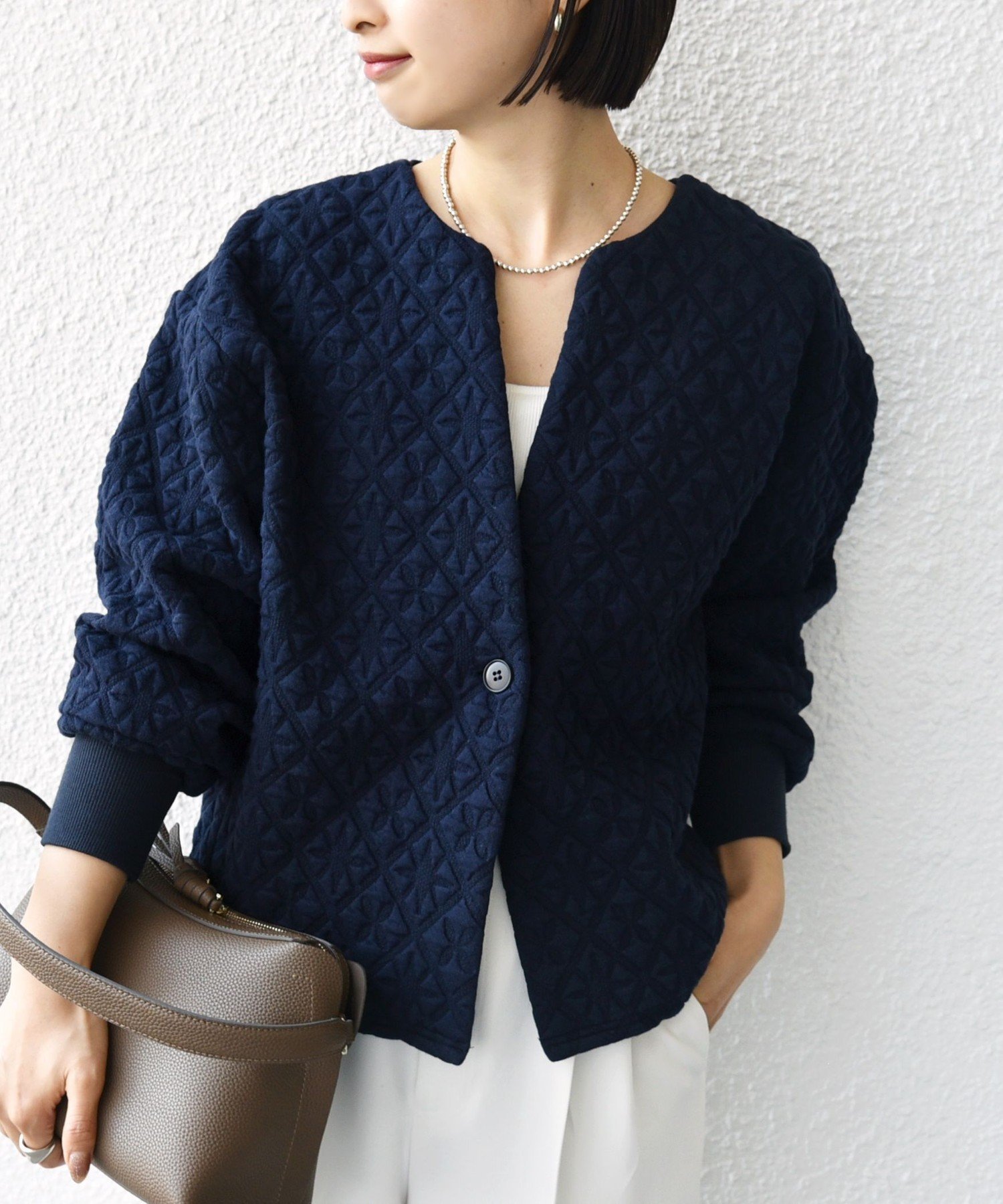 SHIPS WOMEN 【WEB限定】＜手洗い可能＞キルティング ジャカード