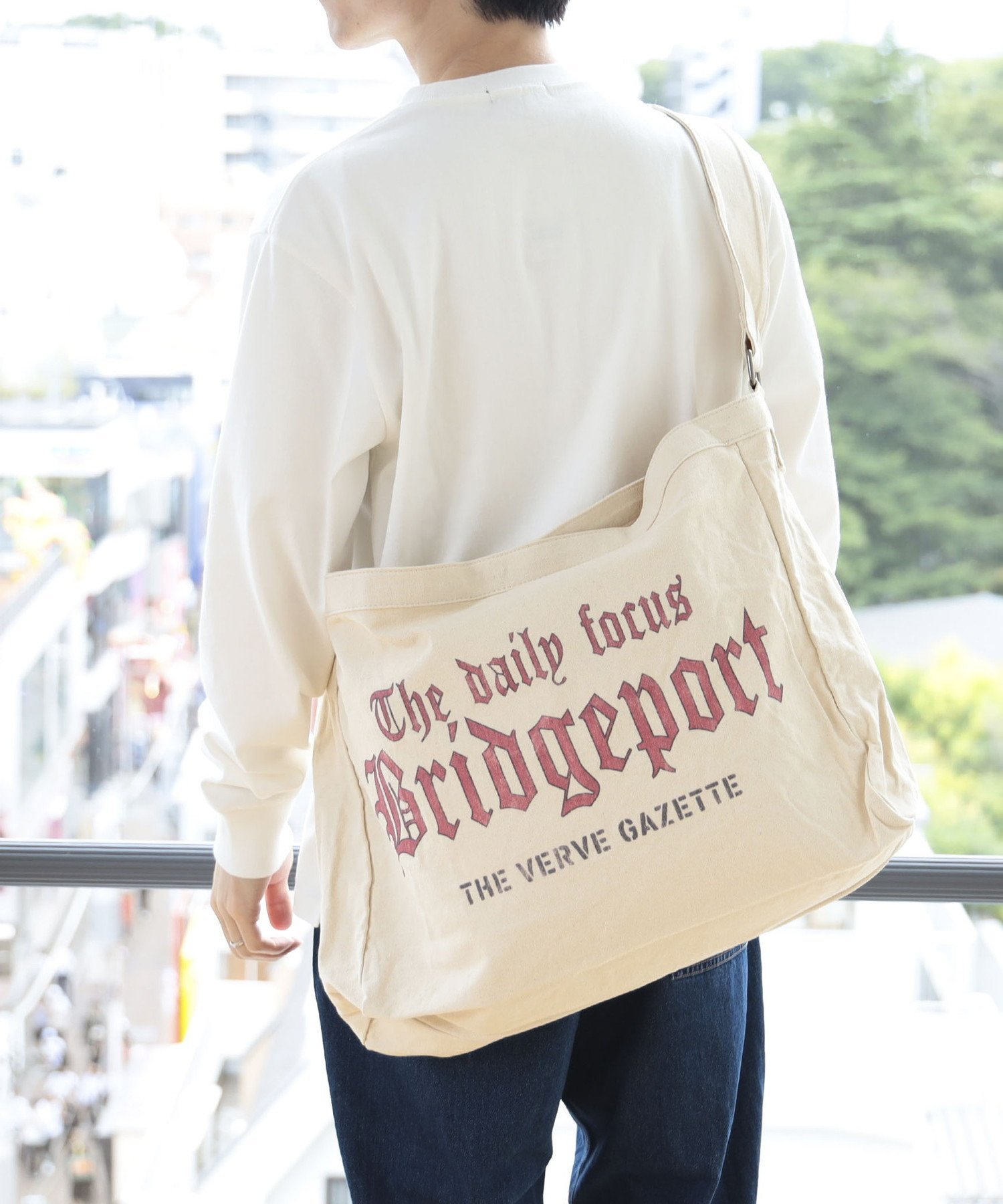 DAILY FACTS ニュースペーパーバッグ 生成り 白 コットン ニュースペーパーバッグ【DAILY FACTS】 – 古着屋Top of the