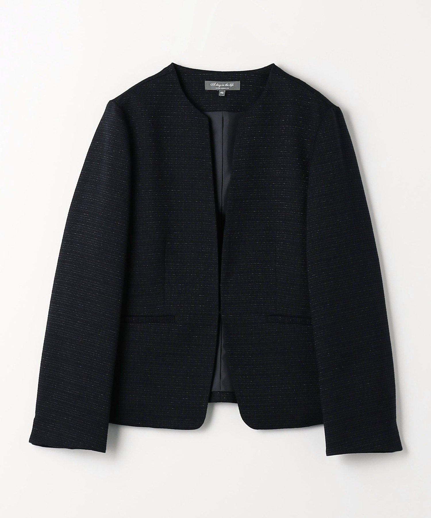 UNITED ARROWS ラメツイードノーカラージャケットセット 楽天市場】【SALE／50%OFF】ラメ ツイードライク ノーカラー