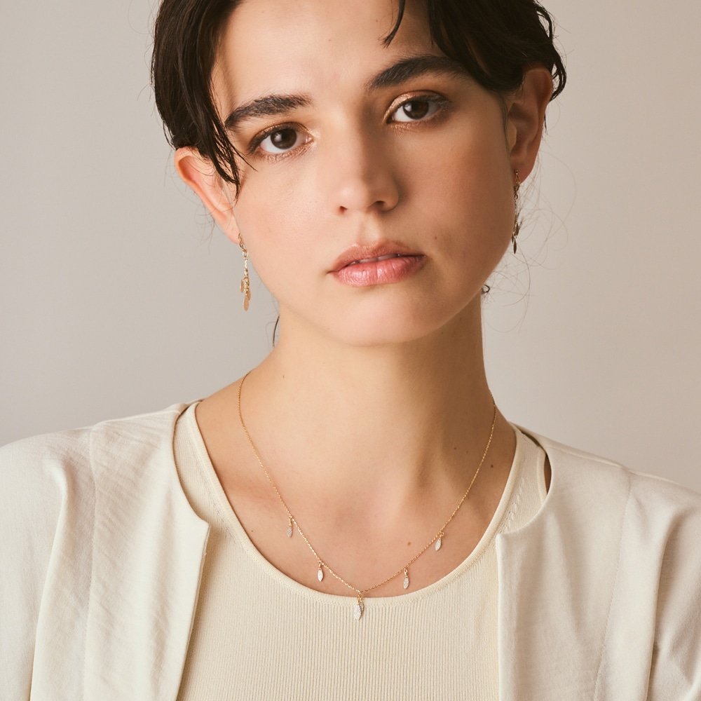 アガット agete シルバー 925 ロング ネックレス agete ロングチェーン ストーン付 シルバーネックレス 925