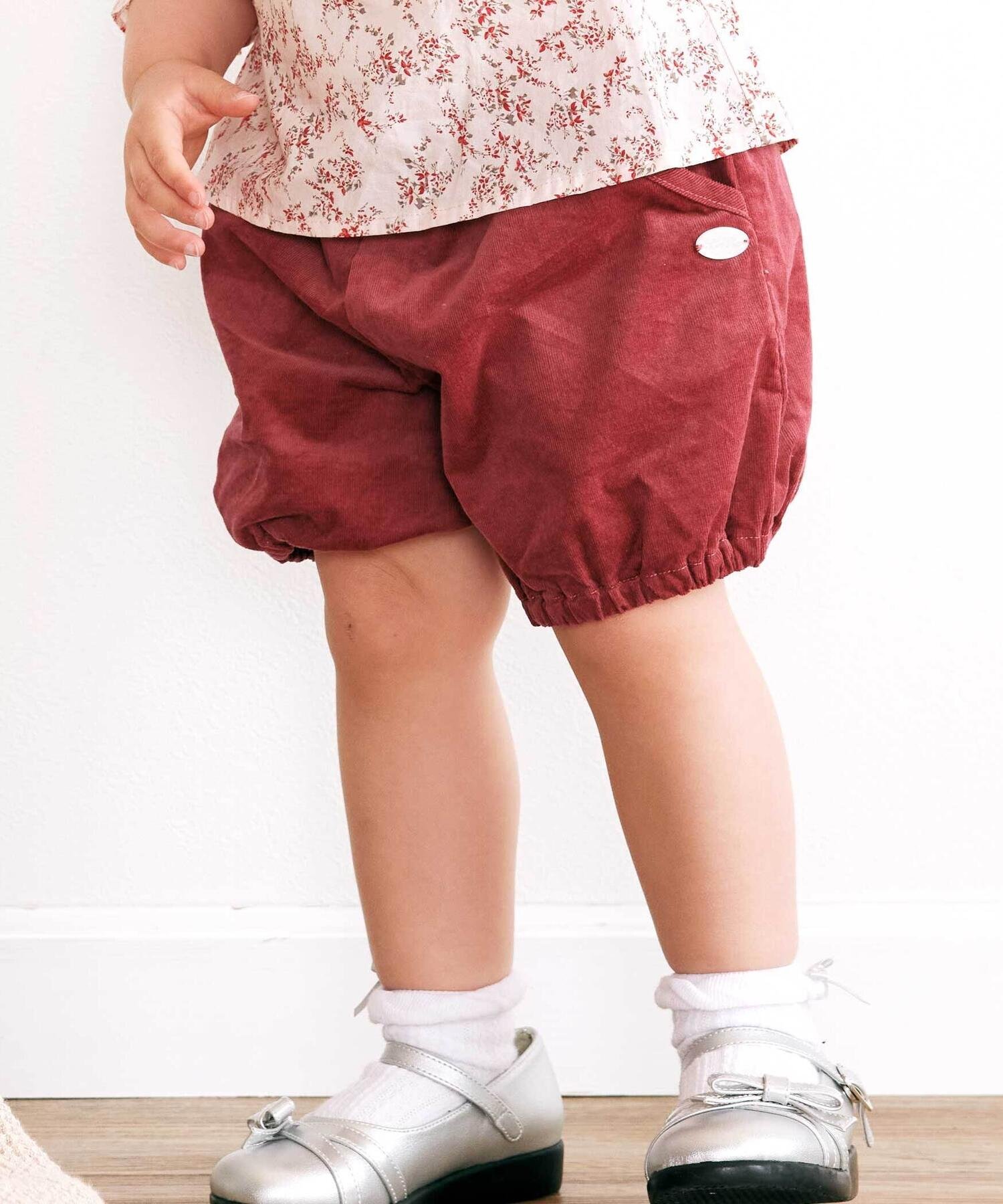 BeBe シャツコールカボチャパンツ(80~100cm) ベベ オンライン ストア パンツ その他のパンツ ブルー ワインレッド【送料無料】画像