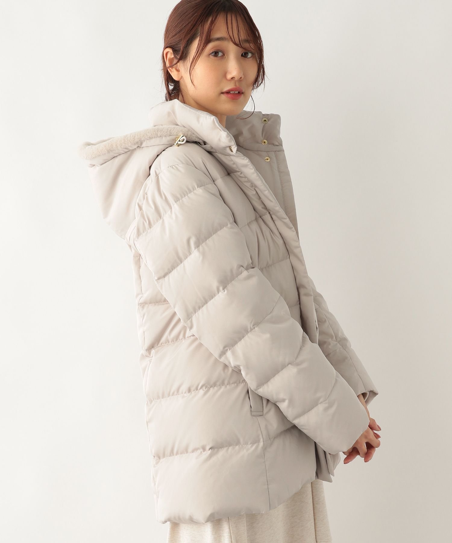 SALE／50%OFF】GLOBAL WORK ウツクシルエット撥水ダウンコート 