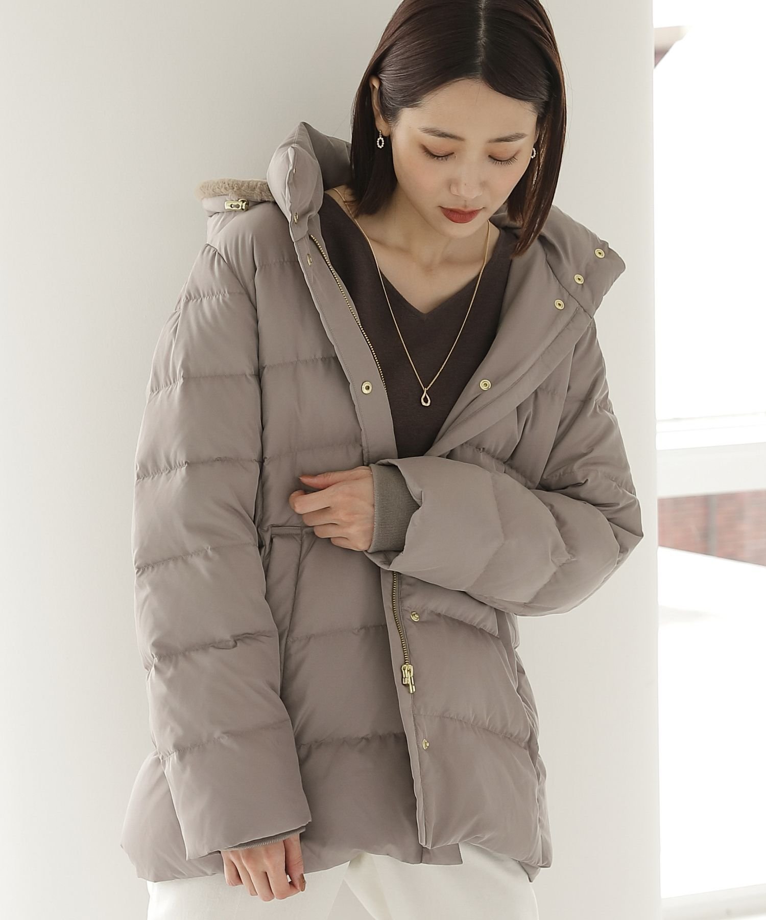 SALE／50%OFF】GLOBAL WORK ウツクシルエット撥水ダウンコート 
