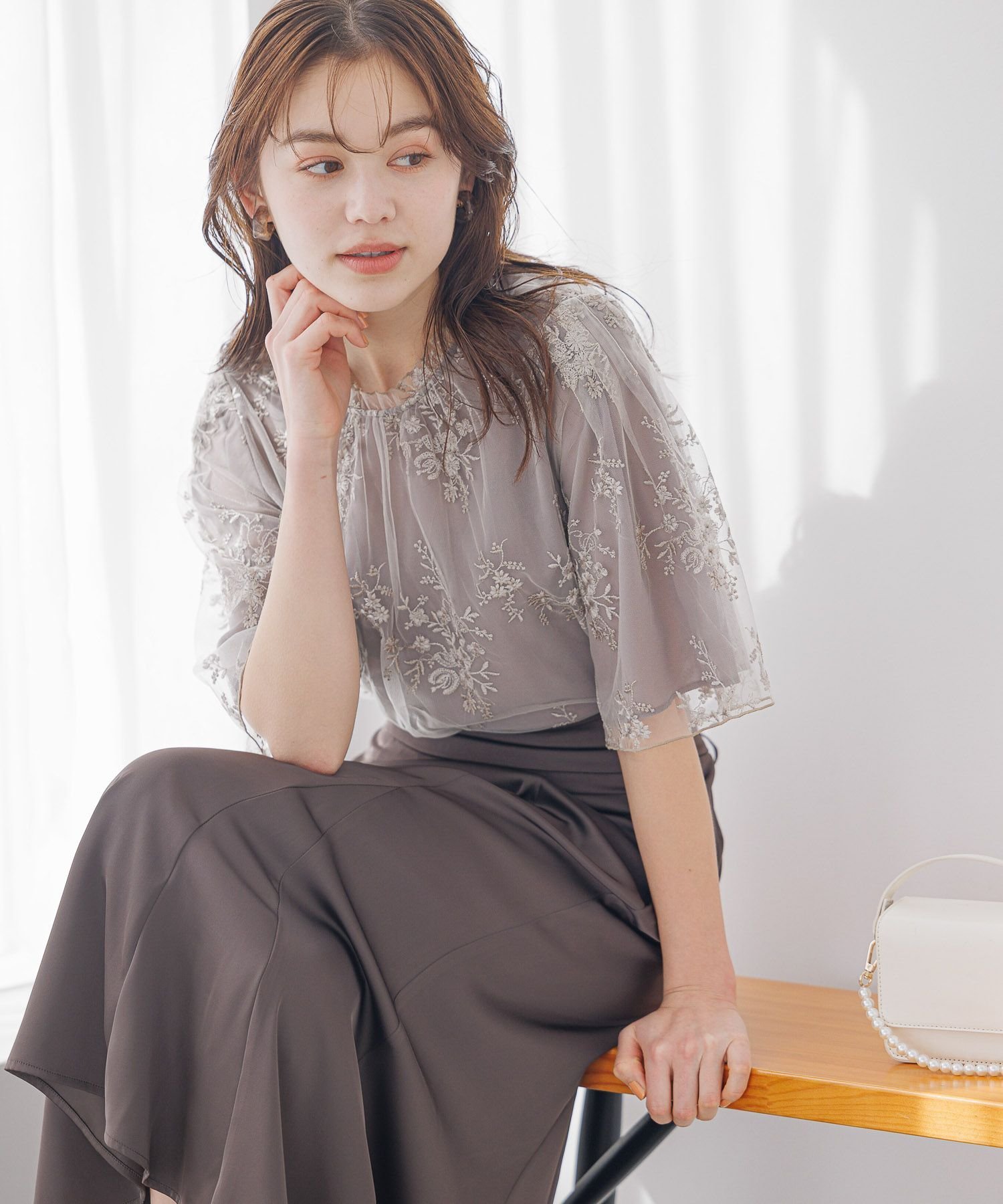 SALE／30%OFF】mysty woman (W)フローラルレースシアーSSBL ミスティ