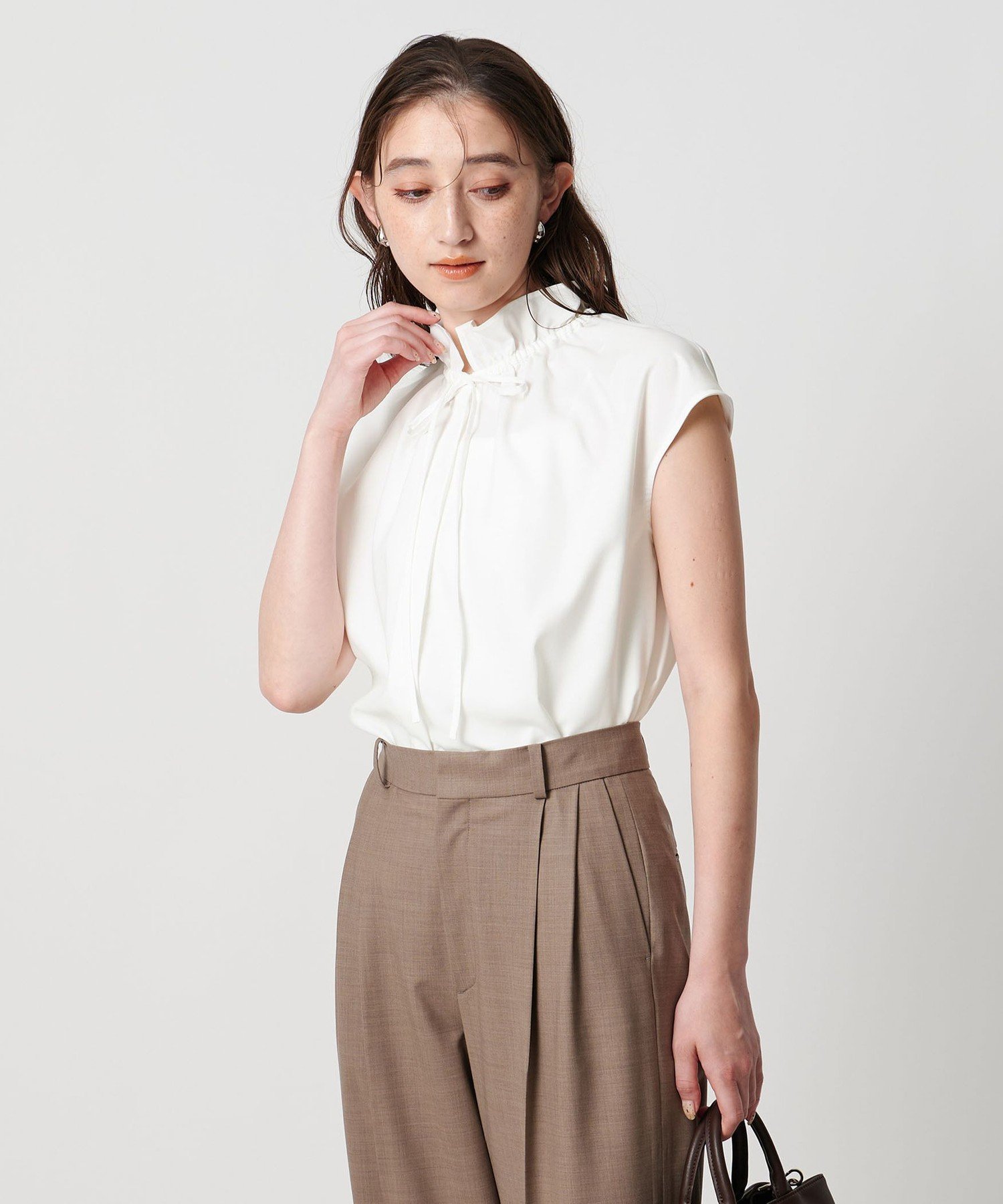 UNITED ARROWS フリルカラー フレンチスリーブ ブラウス ユナイテッド 