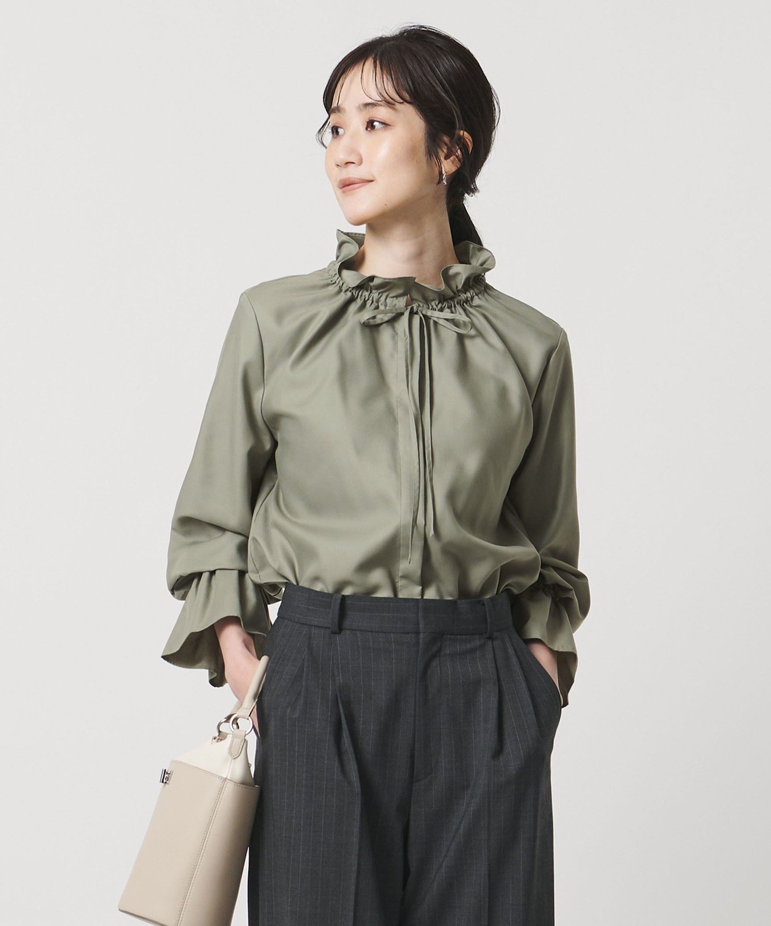 UNITED ARROWS フリルカラー フレアスリーブ ブラウス ユナイテッド