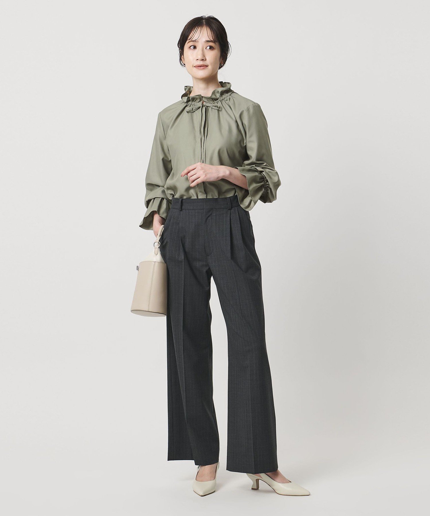 UNITED ARROWS フリルカラー フレアスリーブ ブラウス ユナイテッド