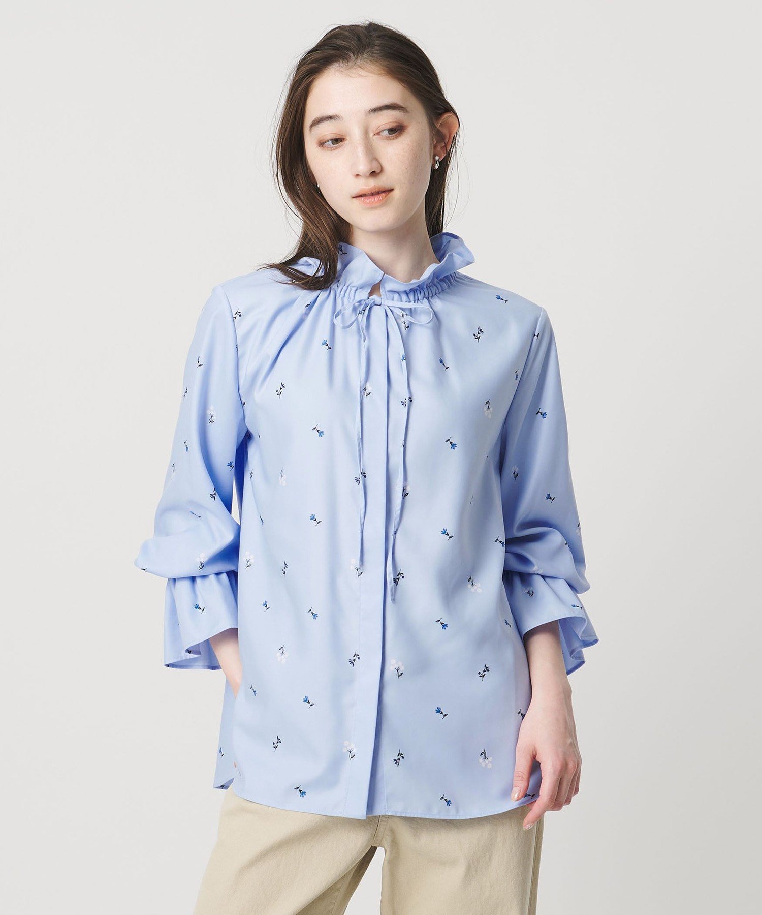 UNITED ARROWS フリルカラー フレアスリーブ ブラウス ユナイテッド