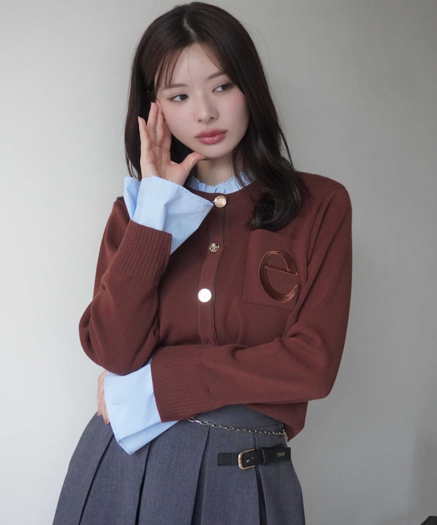 eimy istoire Attached collar ニットジャケット エイミーイストワール