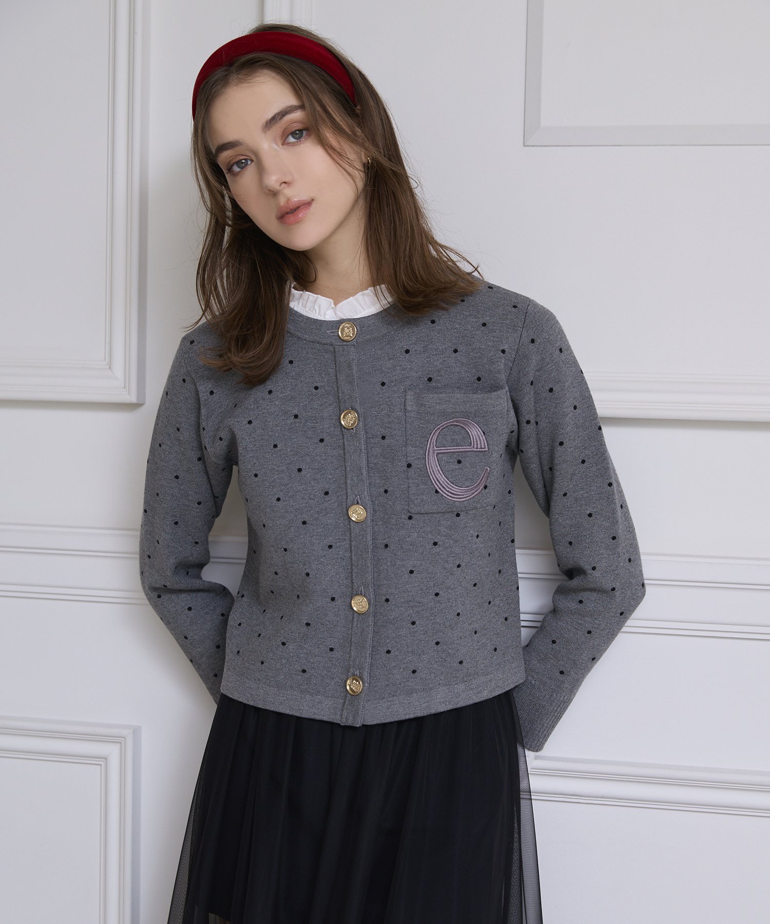 eimy istoire Attached collar ニットジャケット エイミーイストワール