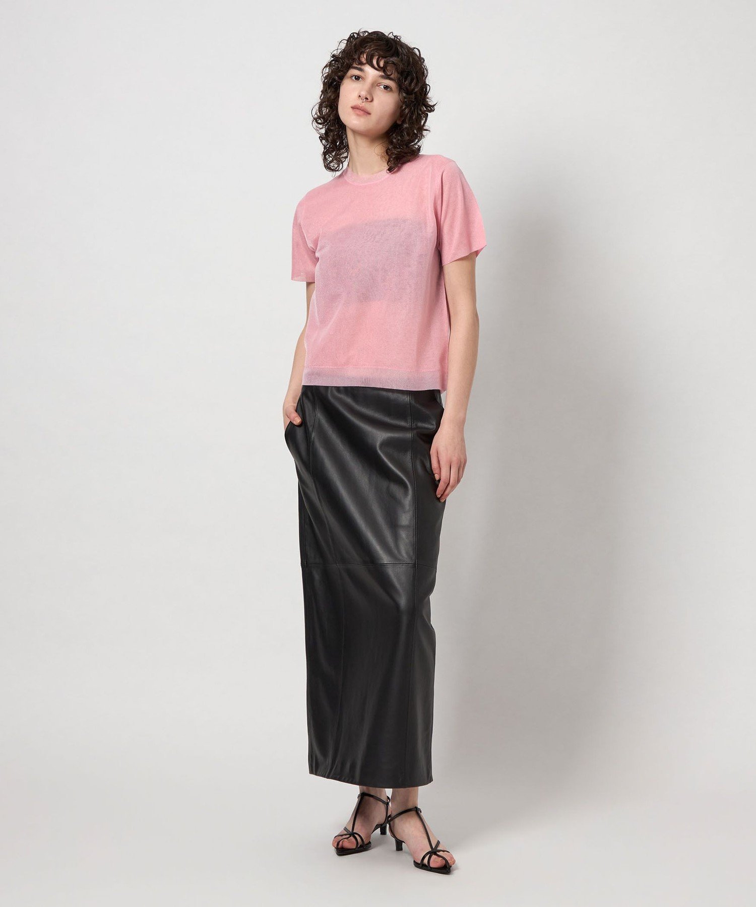 美品、ROKU SHEER JAQUARED RUGBY SHIRT KNIT 6（ロク）の「＜6(ROKU)＞SHEER JAQUARED RUGBY SHIRT KNIT