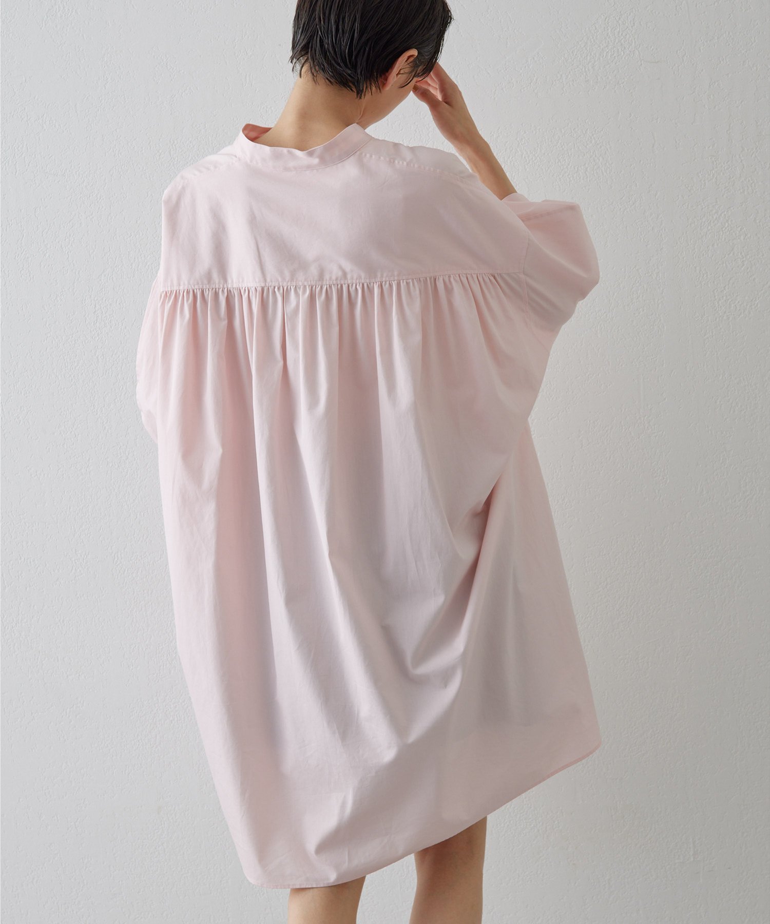 2158A 美品　ウィムガゼット　ロゴ刺繍チュニックコットンシャツ　23SS 2158A 美品 ウィムガゼット ロゴ刺繍チュニックコットンシャツ