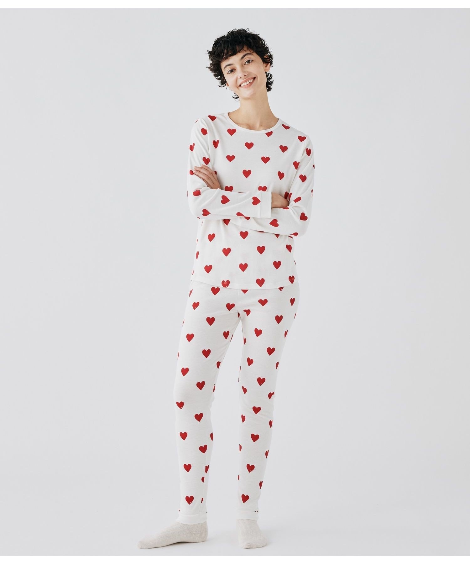 PETIT BATEAU プリント長袖パジャマ プチバトー インナー・ルーム 