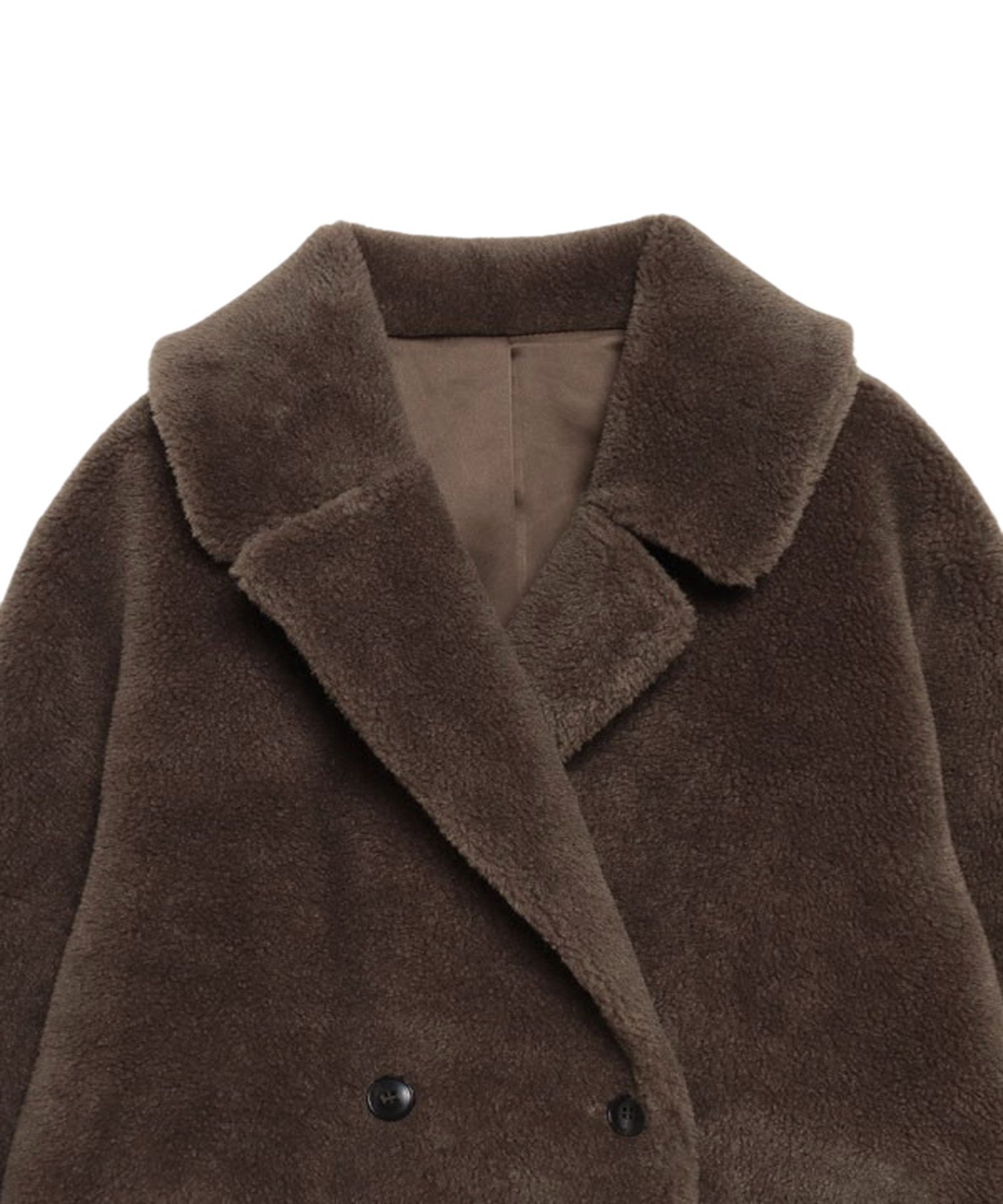 anuans ウールブレンドボアダブルロングコート アニュアンス