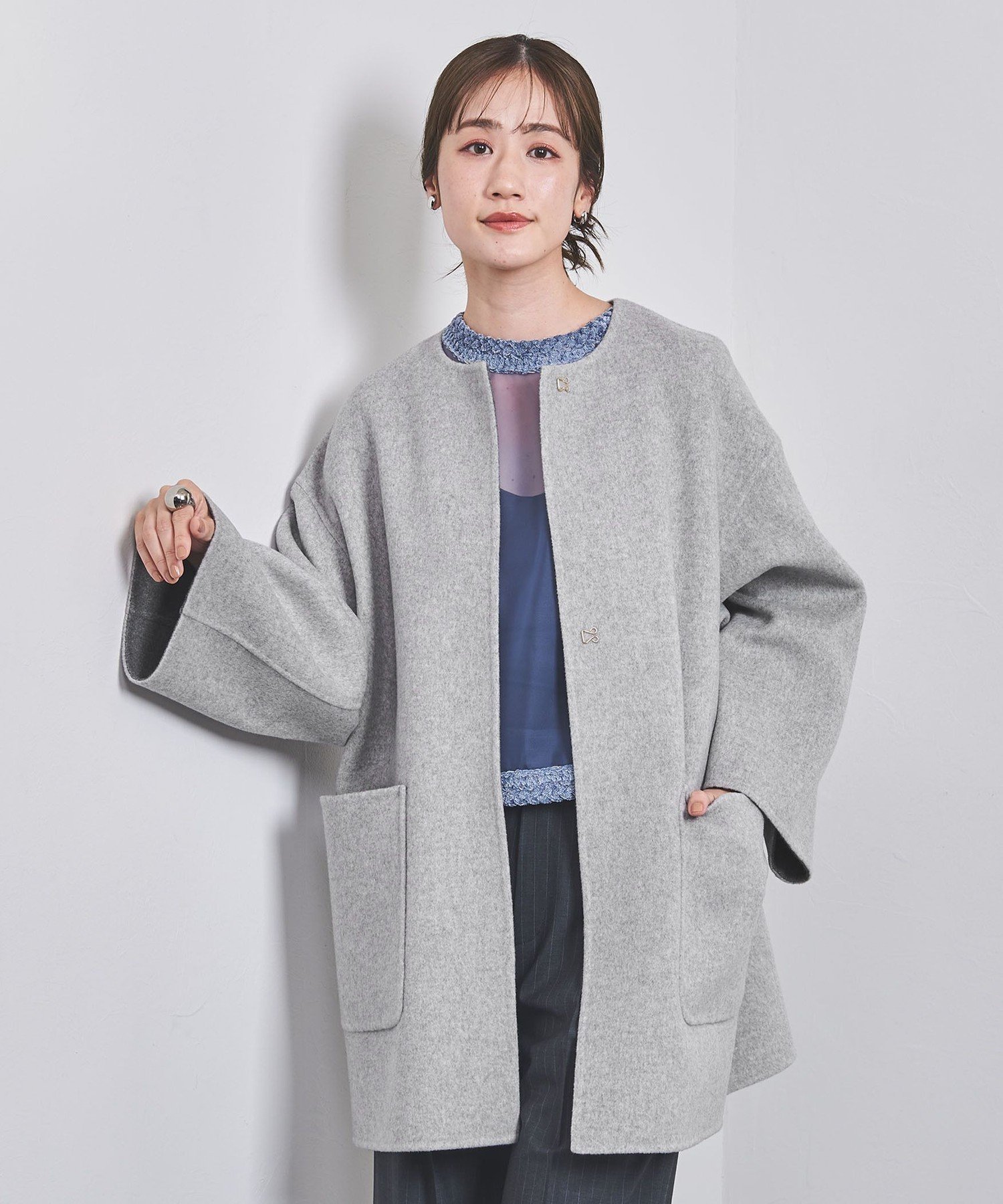 UNITED ARROWS バイカラー リバー ミドルコート ユナイテッドアローズ 