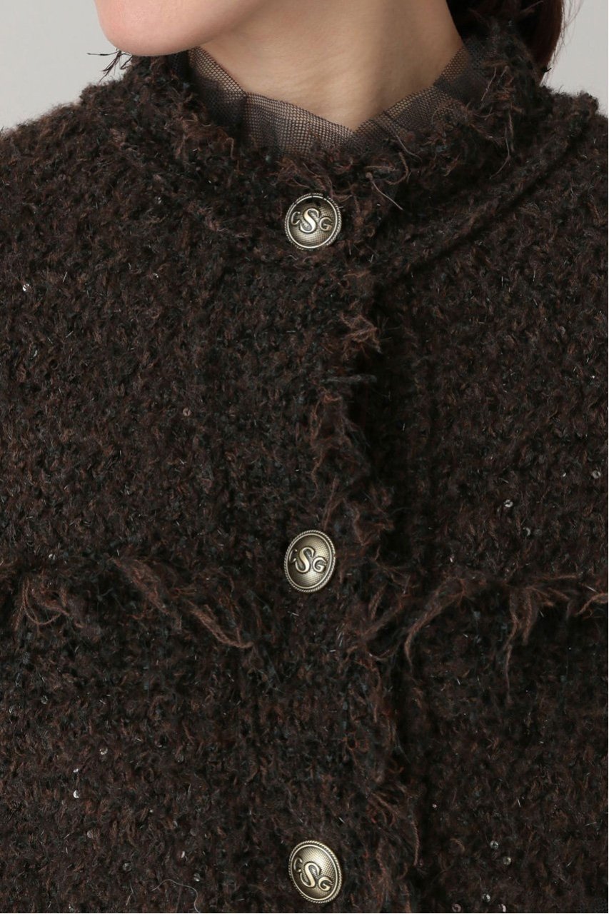 SALE／20%OFF】Curensology エトワールニットツイードカーディガン 