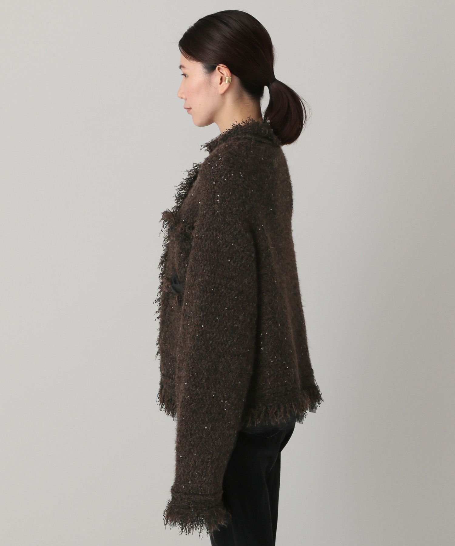 SALE／20%OFF】Curensology エトワールニットツイードカーディガン 