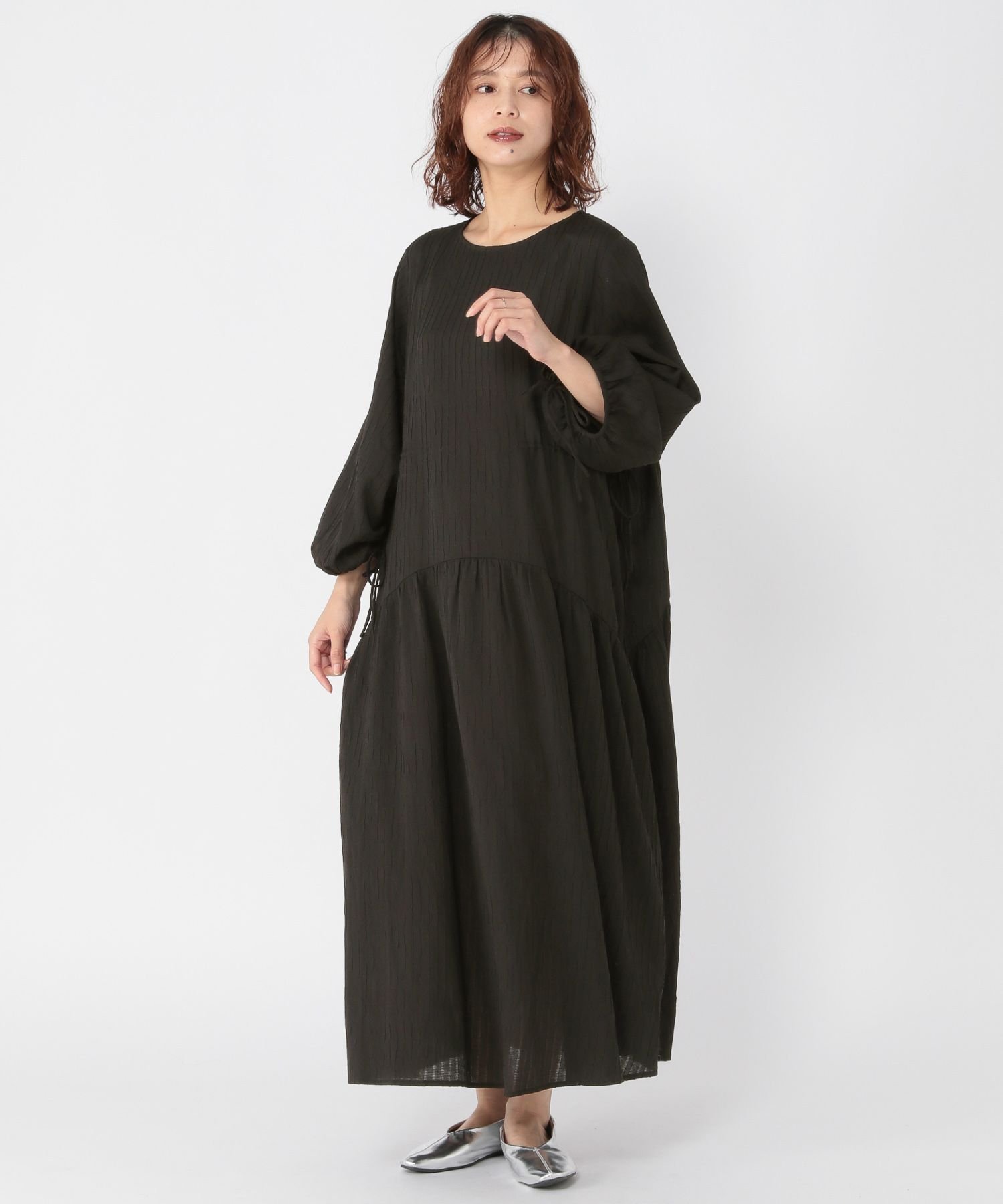 新品 ナチュラルByクリップ Eシャンブレーパフワンピース 新品 ナチュラルByクリップ Eシャンブレーパフワンピース studio CLIP