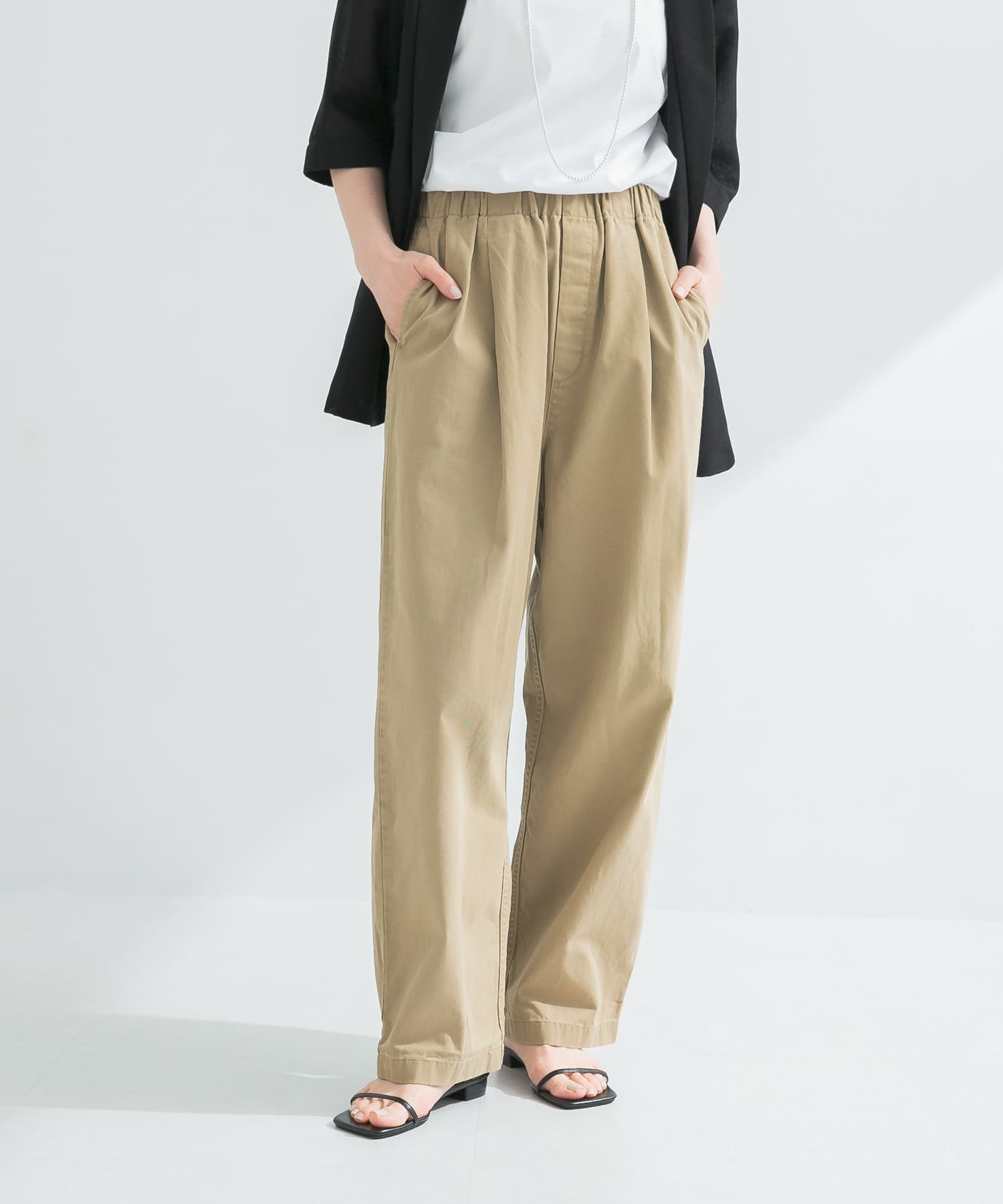 楽天市場】【SALE／30%OFF】サイドバックルタックテーパードチノパンツ