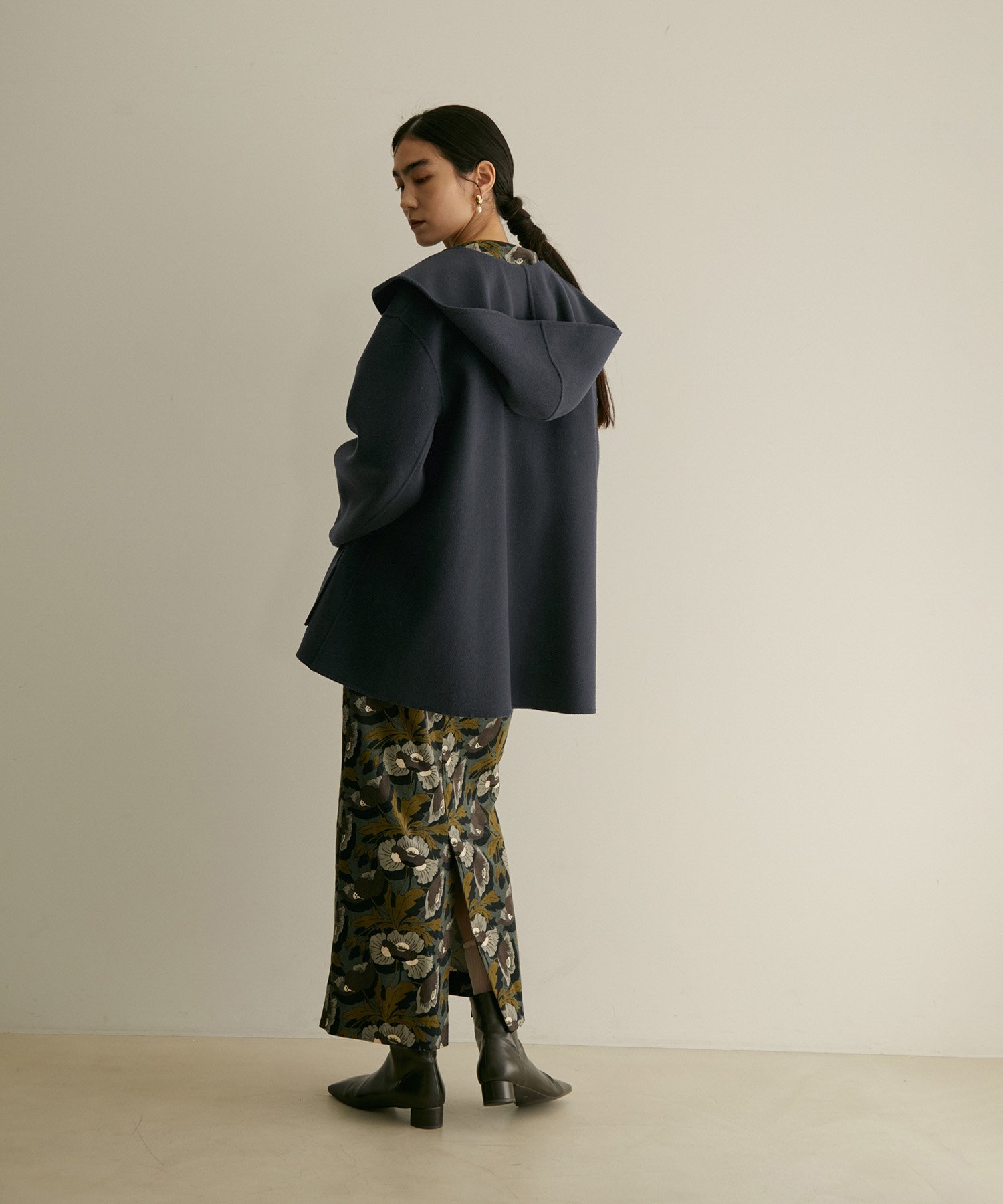 SALE／50%OFF】SALON adam et rope' ウールリバーフーデッドハーフ