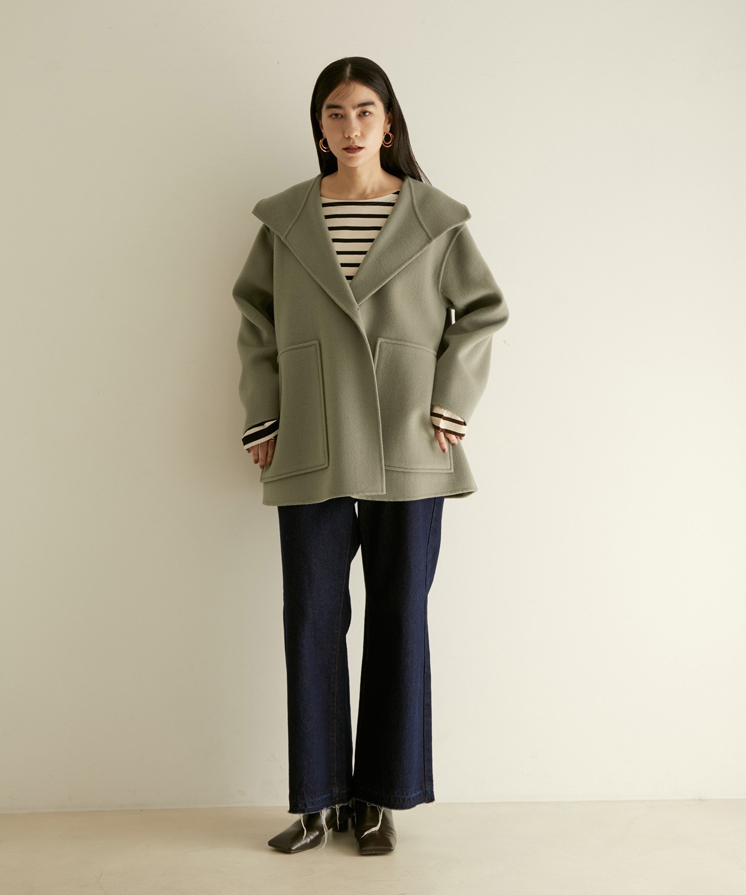 SALE／50%OFF】SALON adam et rope' ウールリバーフーデッド