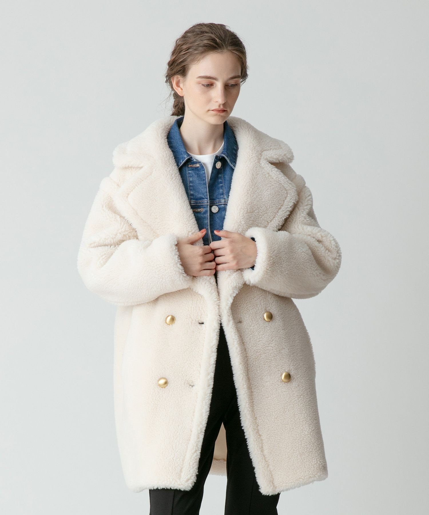SALE／30%OFF】allureville ウールMIXボアピーコート アルアバイル 