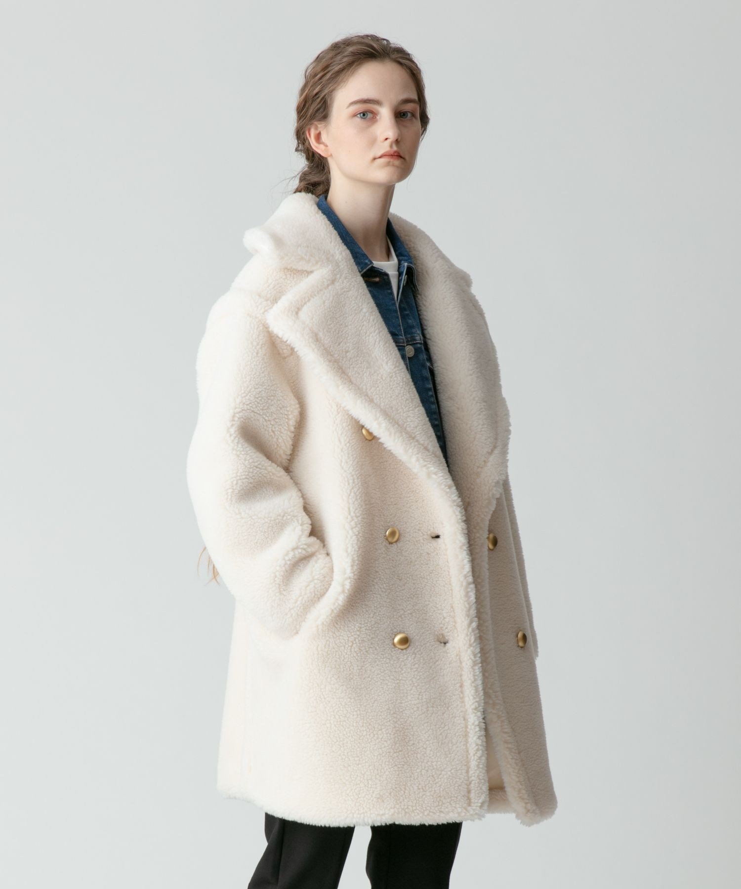 SALE／30%OFF】allureville ウールMIXボアピーコート アルアバイル 