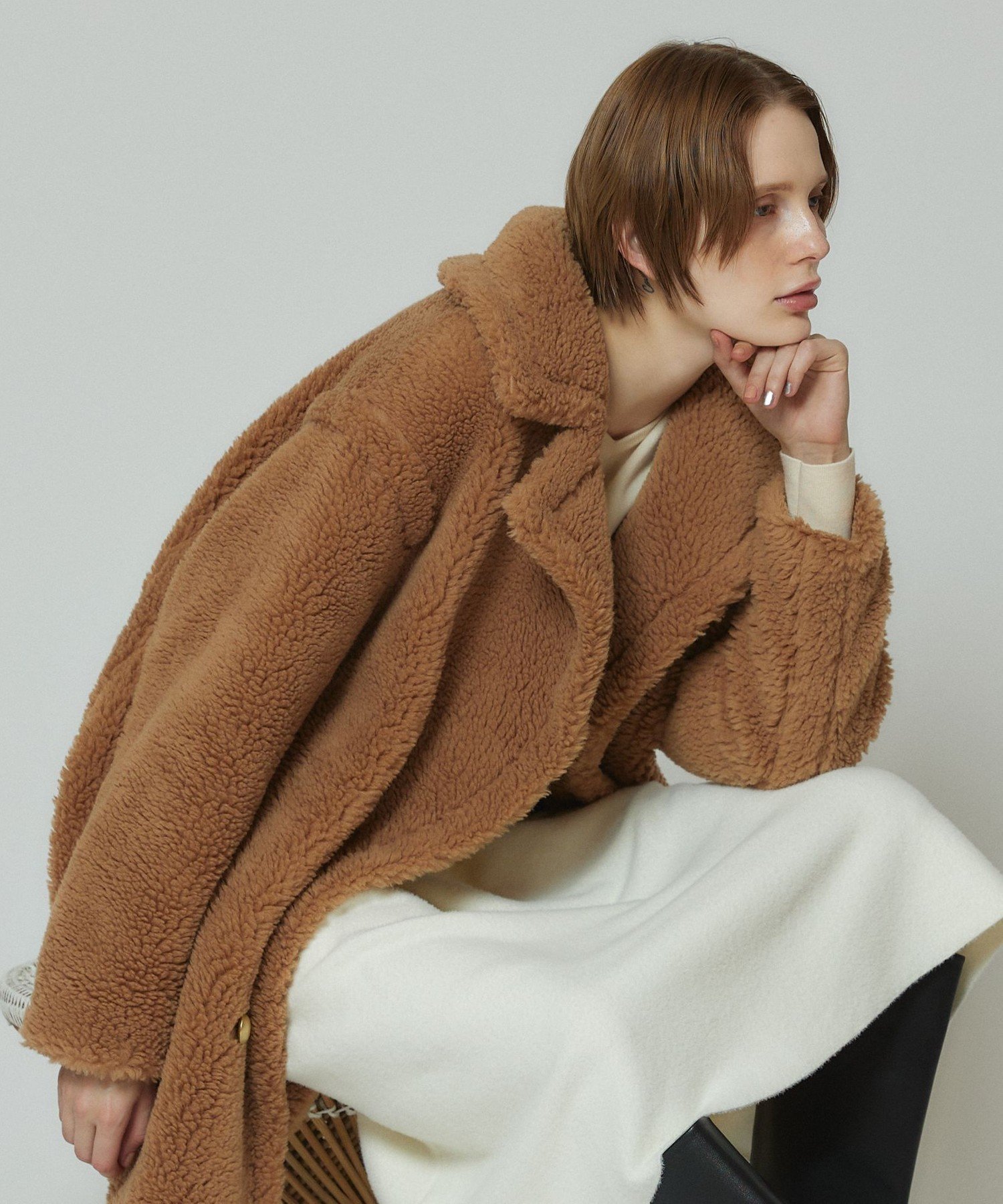 SALE／30%OFF】allureville ウールMIXボアピーコート アルアバイル 