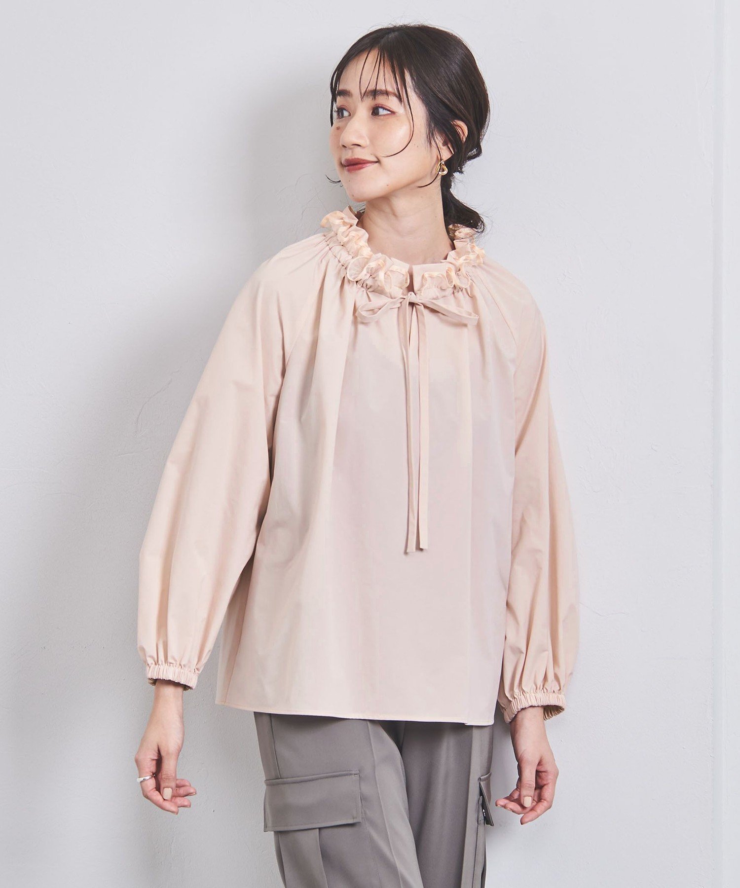 SALE／40%OFF】UNITED ARROWS オーガンジー フリル リボン ブラウス 