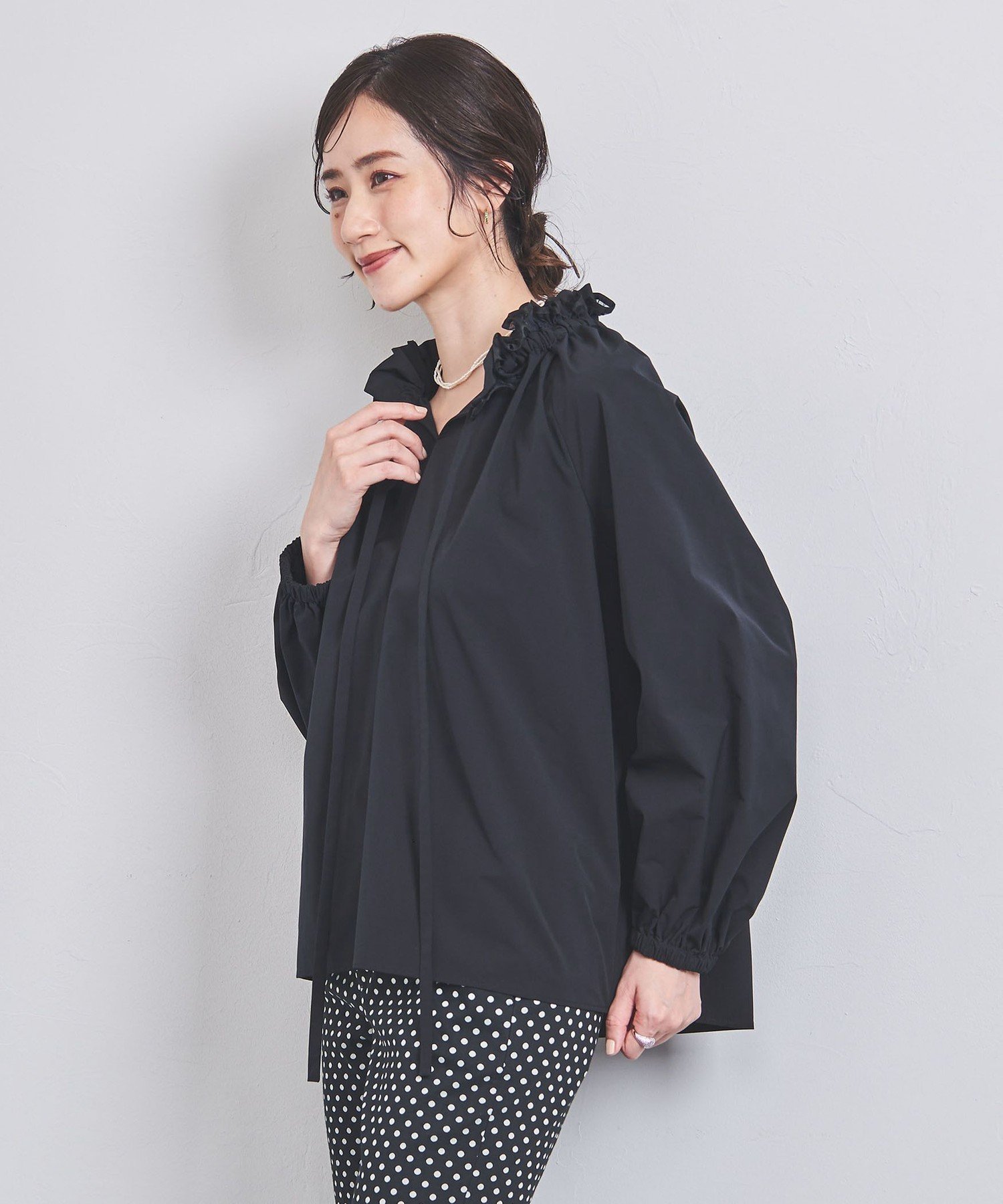 SALE／40%OFF】UNITED ARROWS オーガンジー フリル リボン ブラウス 