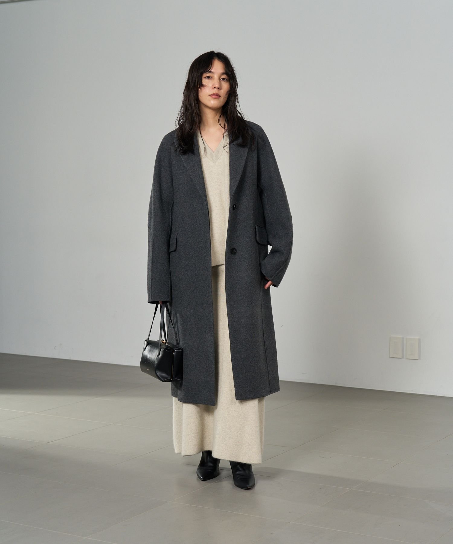 楽天市場】Chaos カオス コート ロング ウール ライトグレー系 FREE