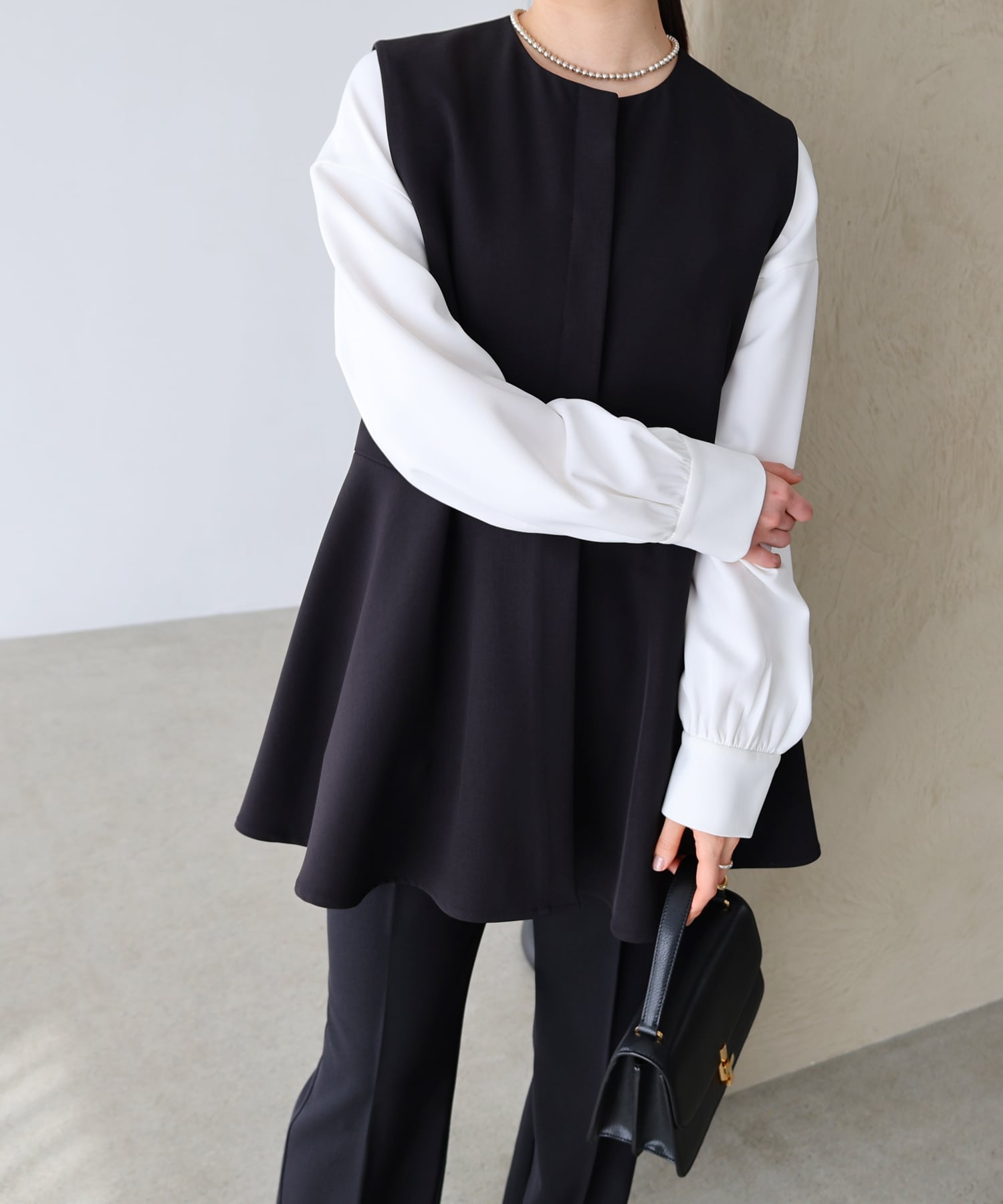 楽天市場】ドッキング ペプラム ニット ジレ -ウォッシャブル- UNITED