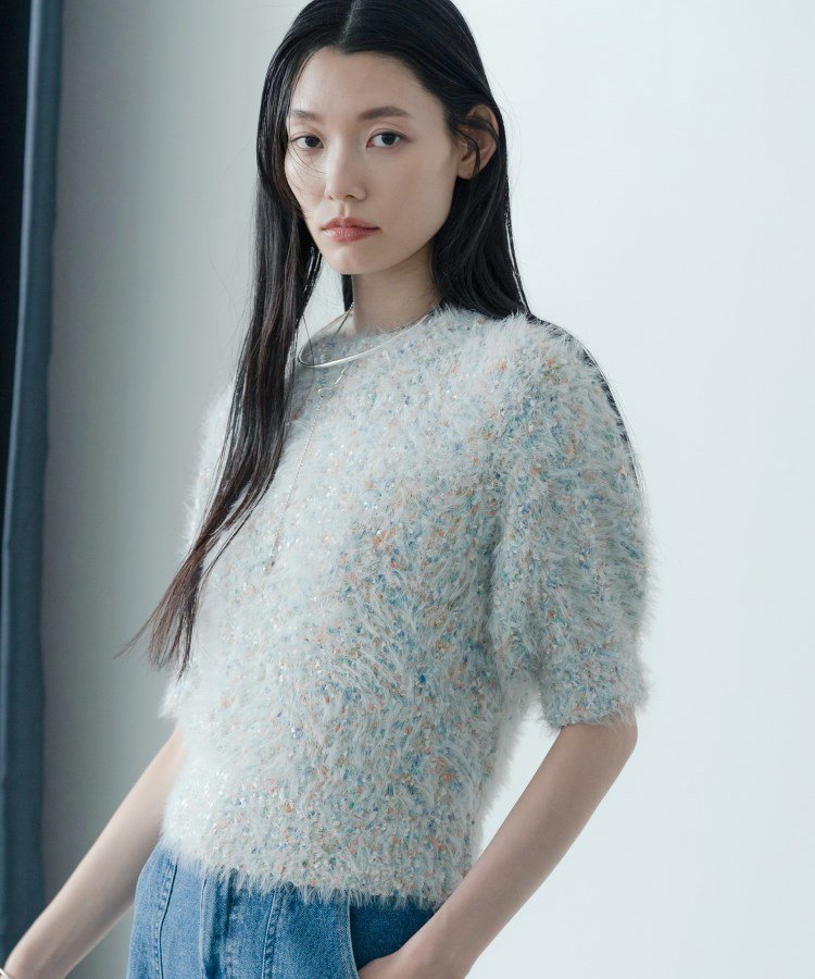 カラーネップニット