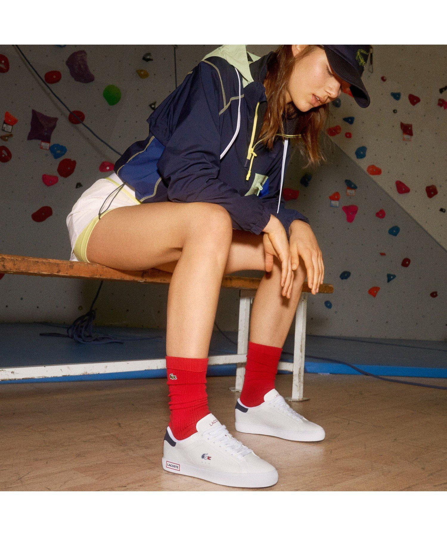 【LACOSTE】Powercourt trainers レザー ミックス スニーカー ♪ Women's Lacoste Powercourt Leather Trainers - Sneakers - New