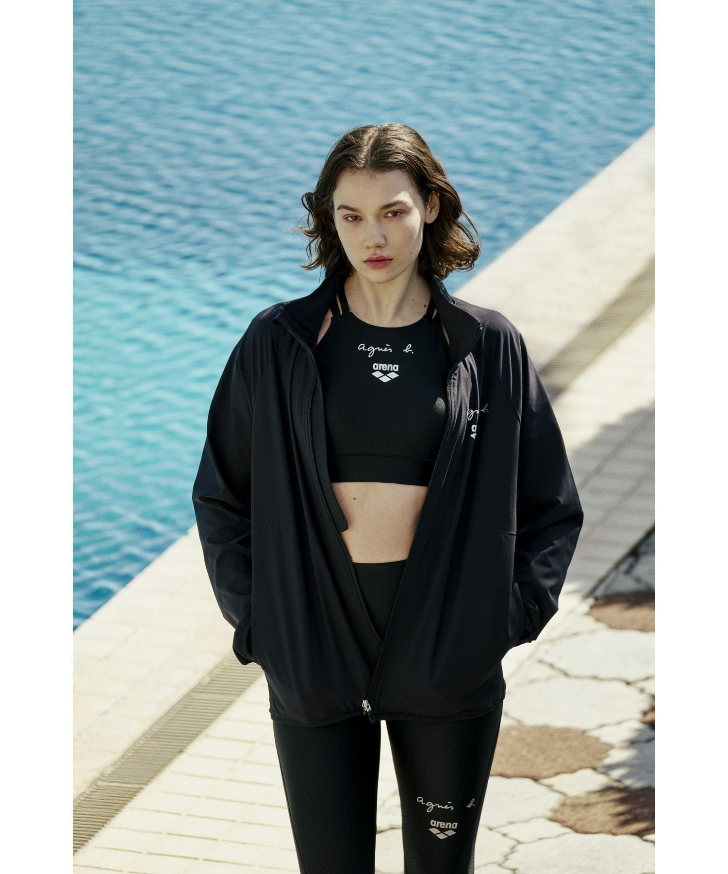 楽天市場】【中古】agnes b． × arena ジップアップフーデッド