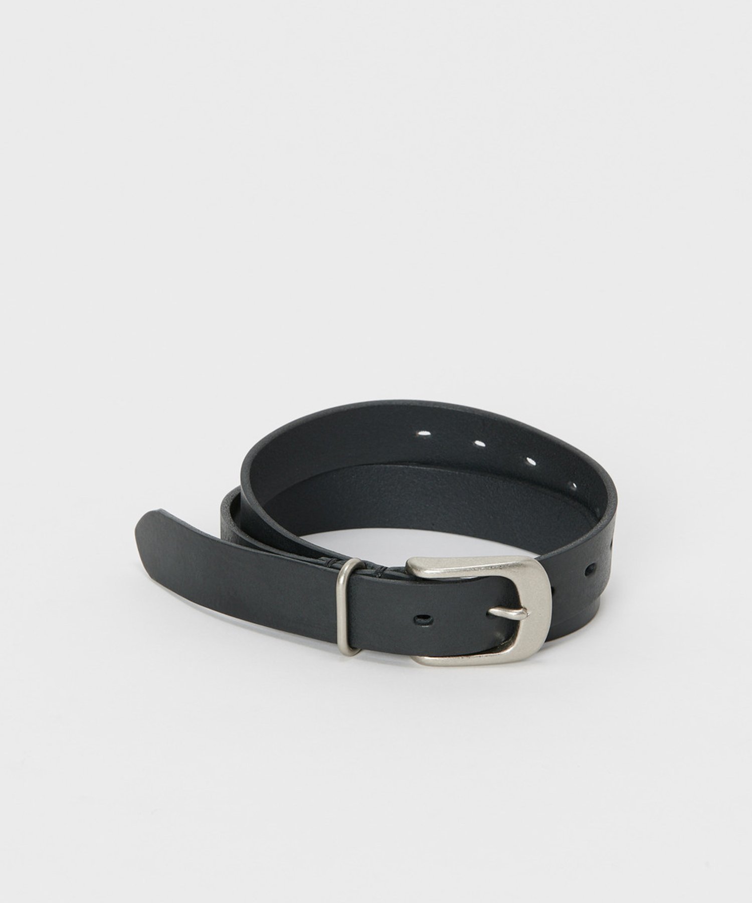 エンダースキーマー　ブラックレザーベルト シルバーバックル Hender Scheme｜shrink shoulder belt / ベルト - haluta(ハルタ