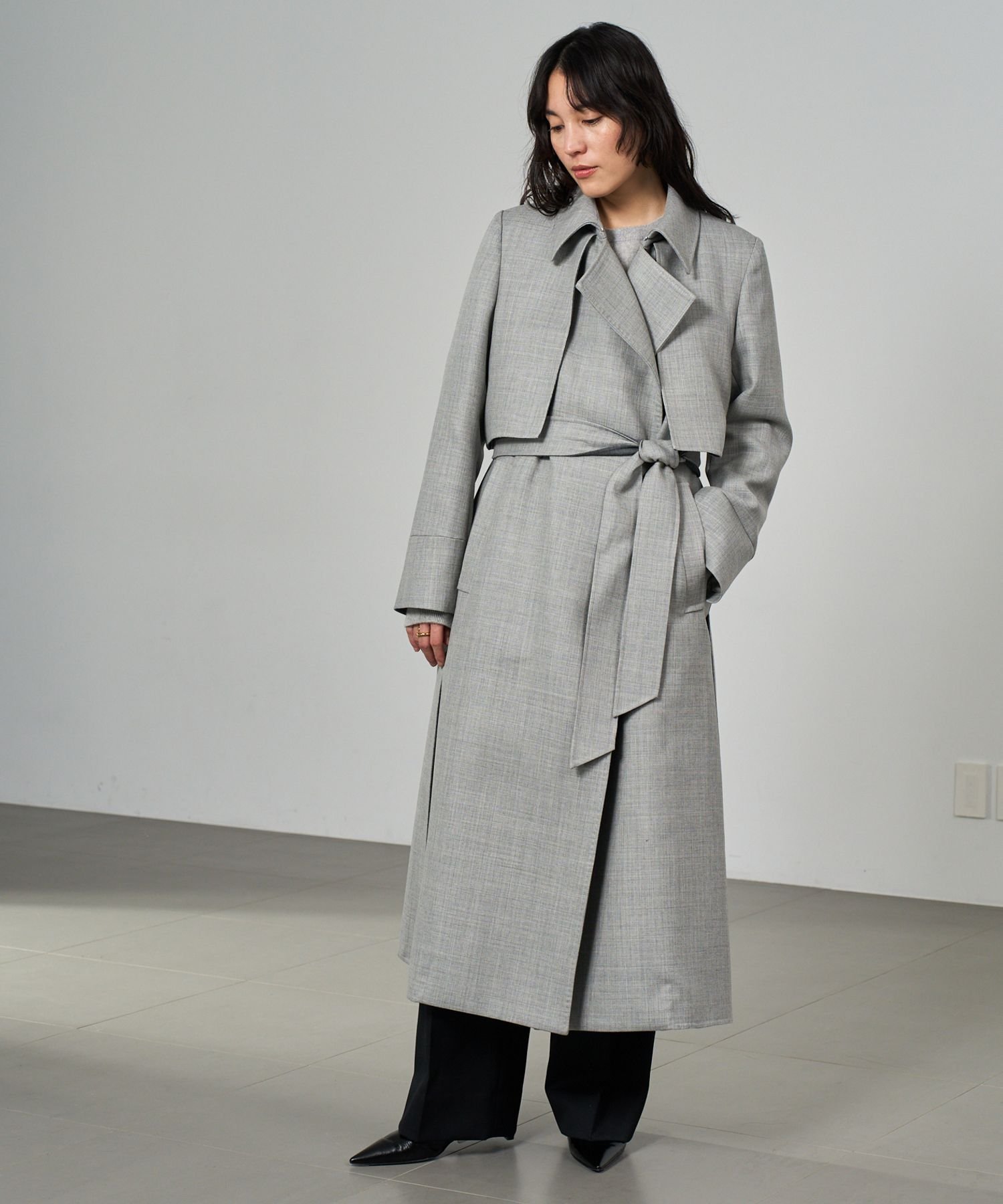 楽天市場】Chaos カオス コート ロング ウール ライトグレー系 FREE