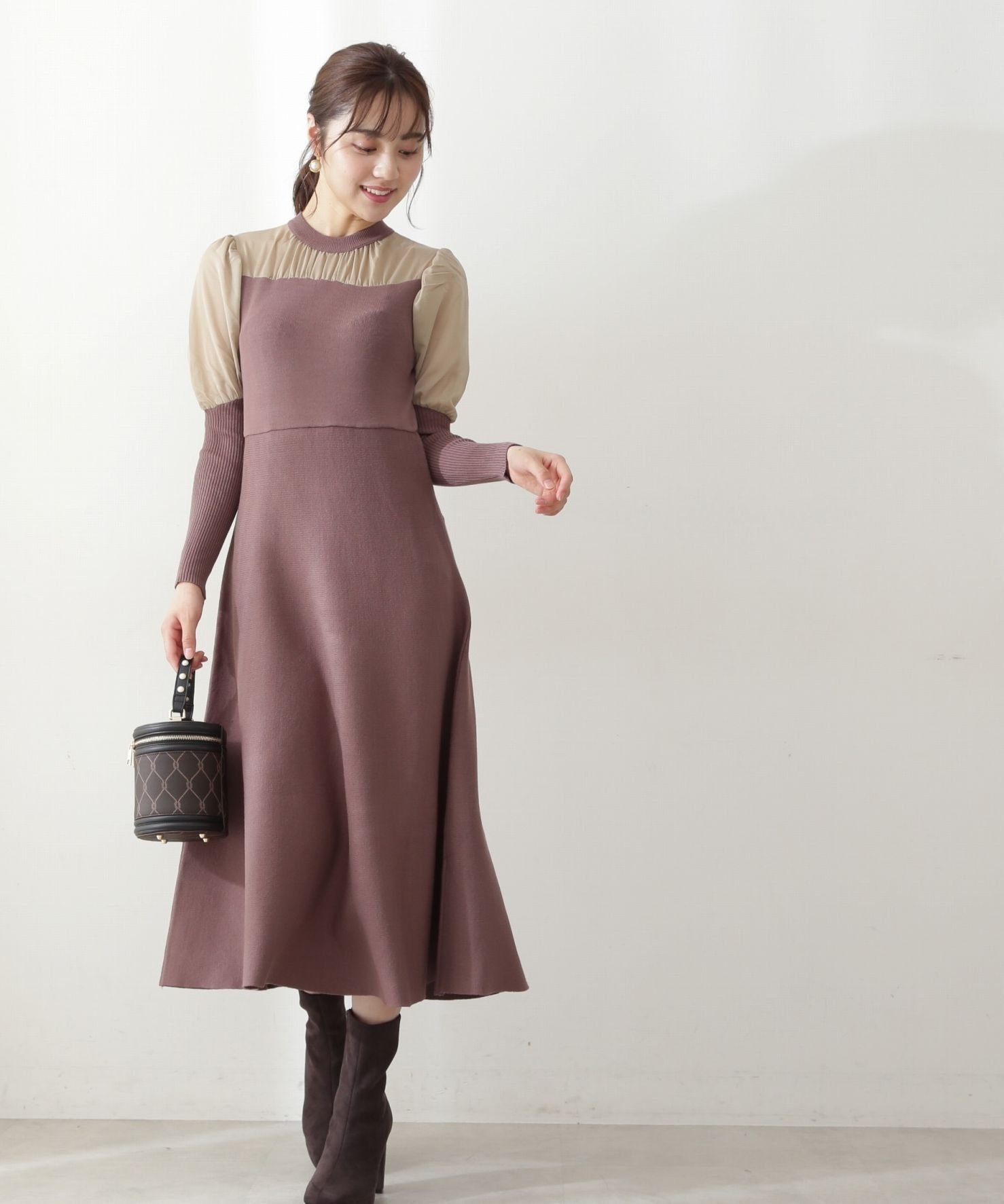 SALE／50%OFF】PROPORTION BODY DRESSING シアーパフニットワンピース