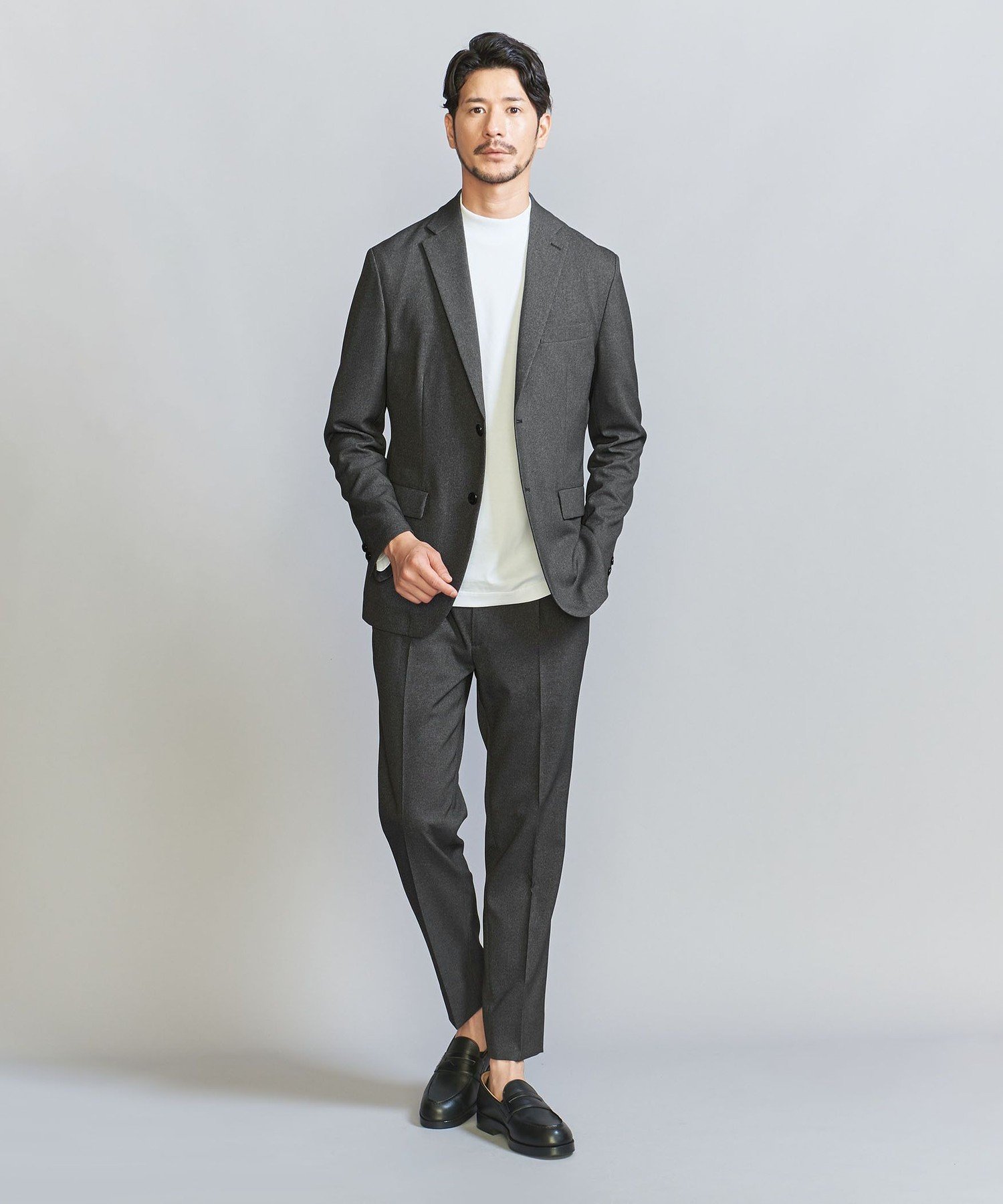 美品 ユナイテッドアローズ スーツセットアップ ストレッチ ネイビー L BEAUTY&YOUTH UNITED ARROWS 【WEB限定 WARDROBE SMART】LANATEC