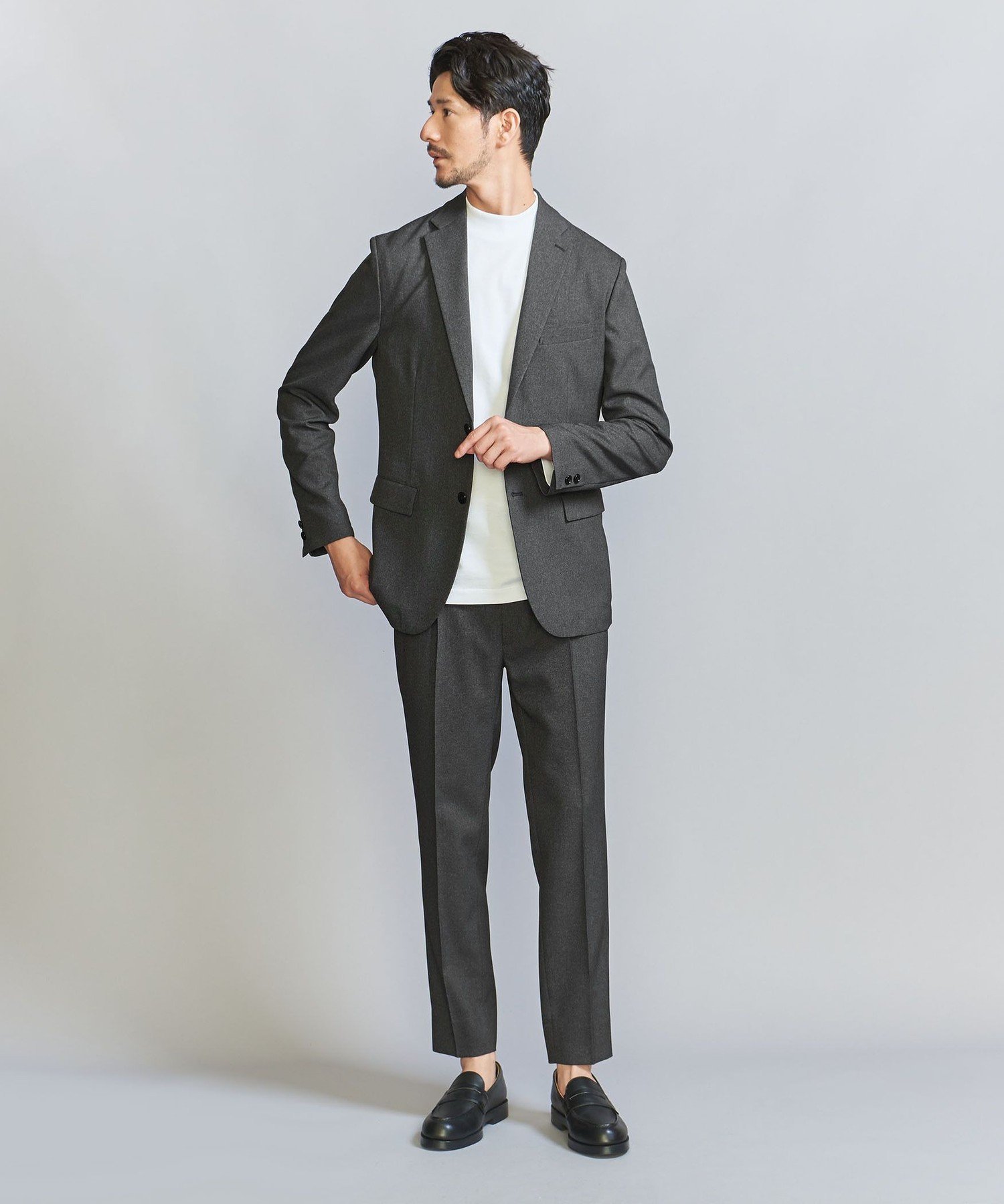 ✨美品✨ユナイテッドアローズ スーツ　パンツ　グレージュ　セットアップ　M BEAUTY&YOUTH UNITED ARROWS 【WEB限定 WARDROBE SMART】LANATEC