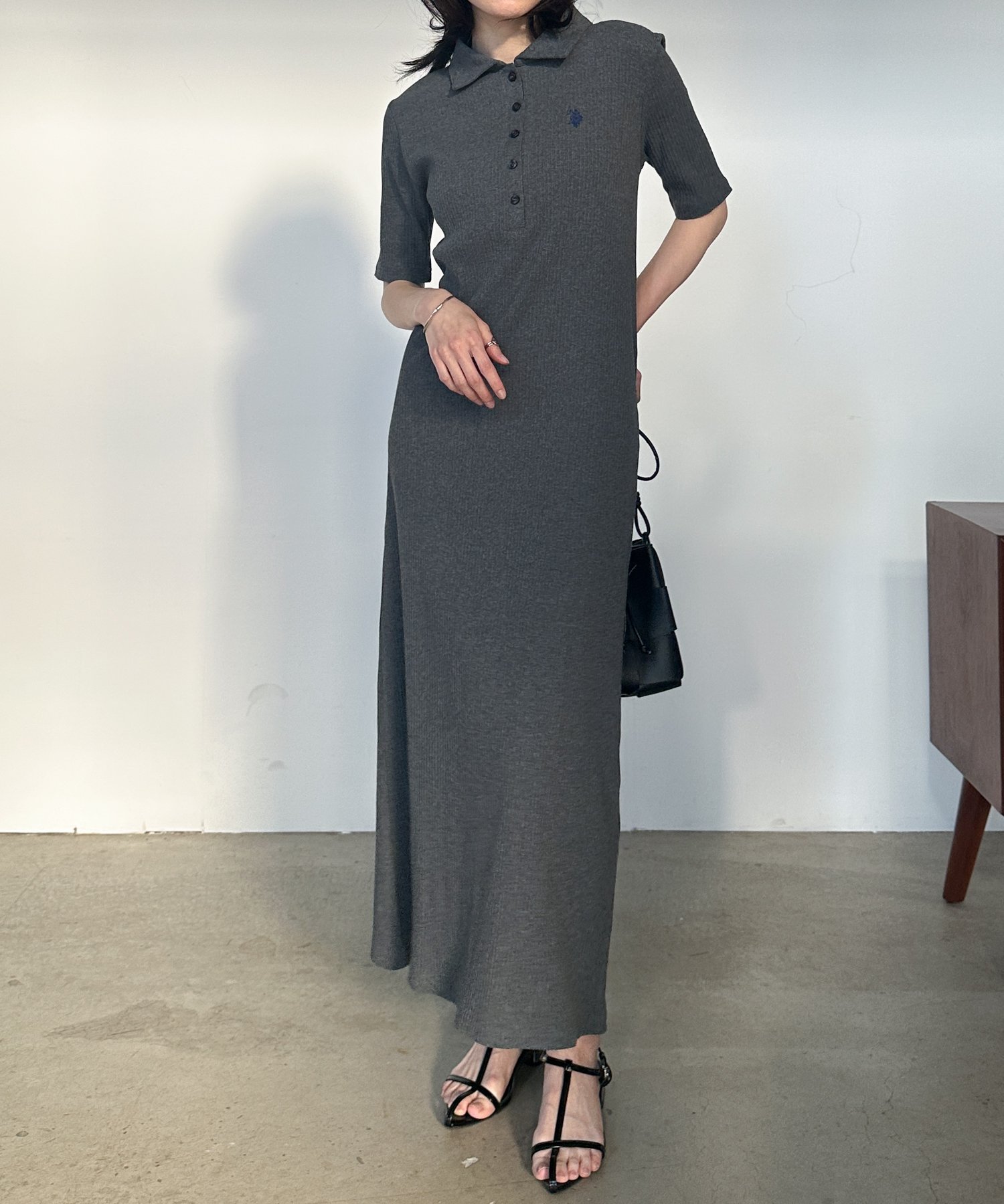 美品　ポロラルフローレン　ティアードロングワンピース　L ローレンラルフローレン シアー ティアード ロングワンピース