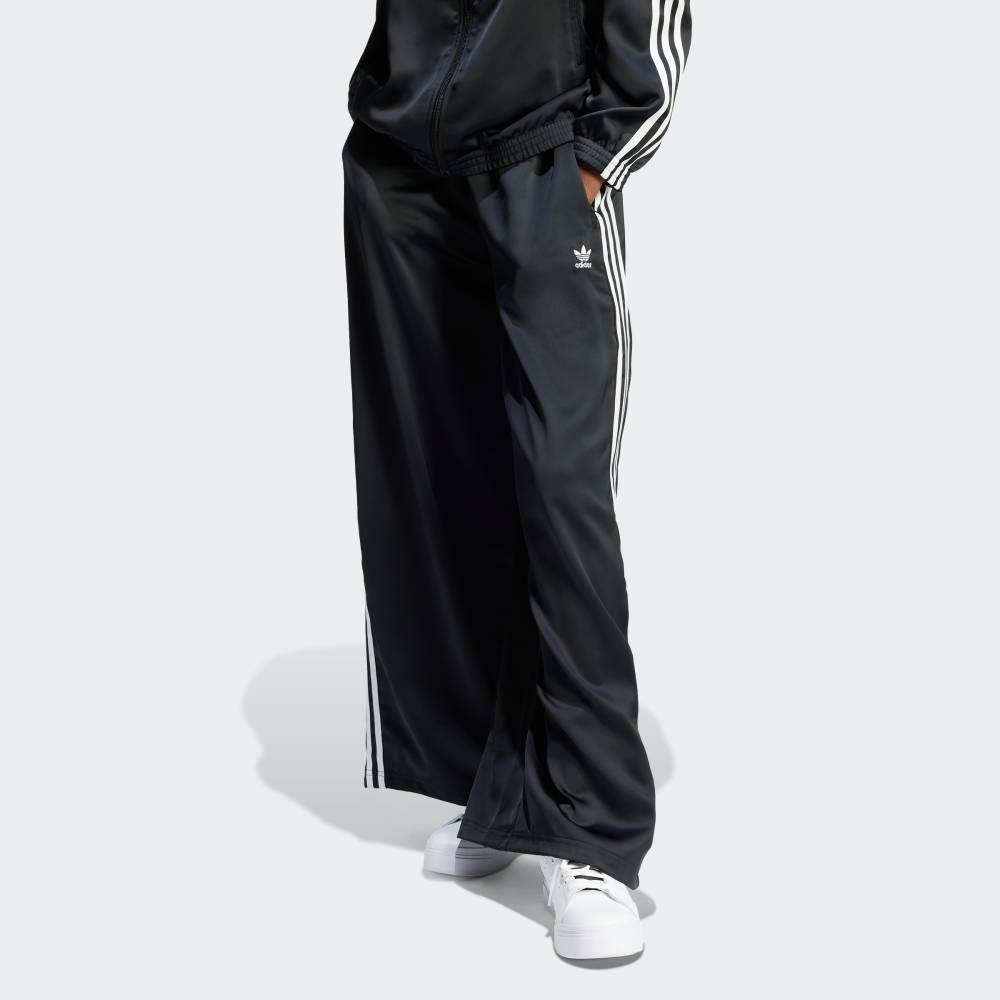 adidas ブラックパンツ KC8813 XL adidas SATIN WIDE LEG PANTS RUFFLE 3S ブラック（アディダス