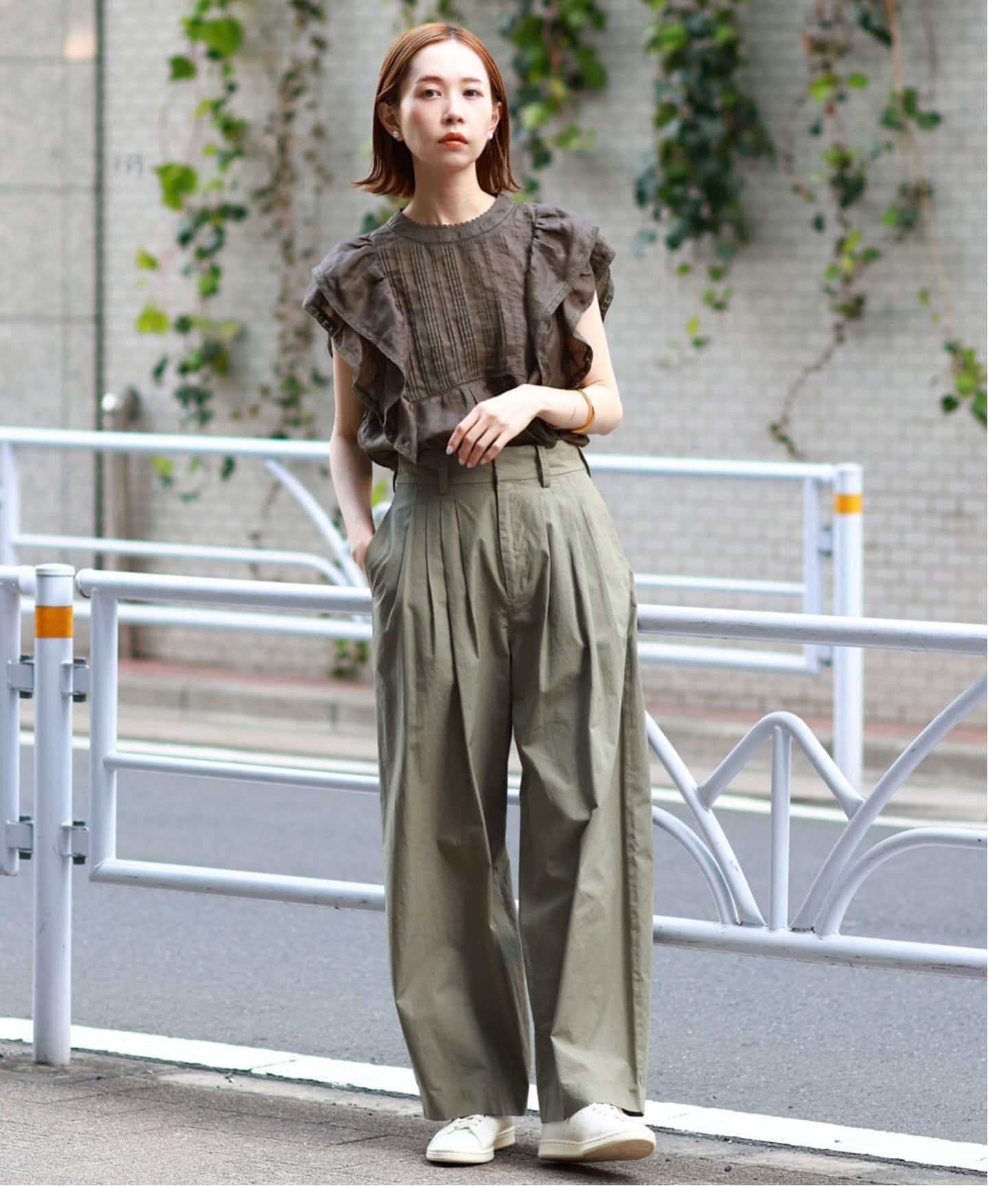 SLOBE IENA ラミーフリルピンタックブラウス スローブ イエナ トップス 