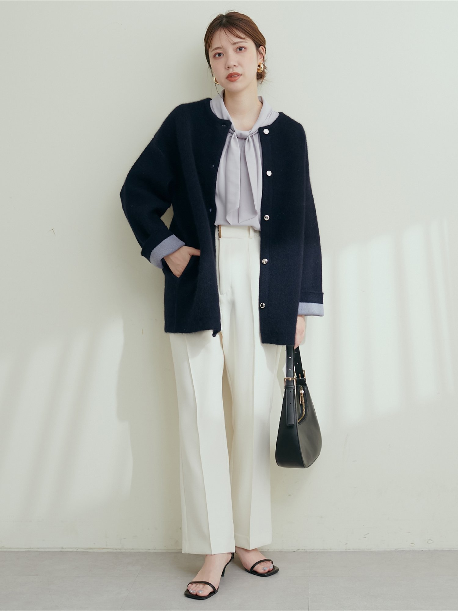 SALE／50%OFF】natural couture FOX混Wフェースニットコート 
