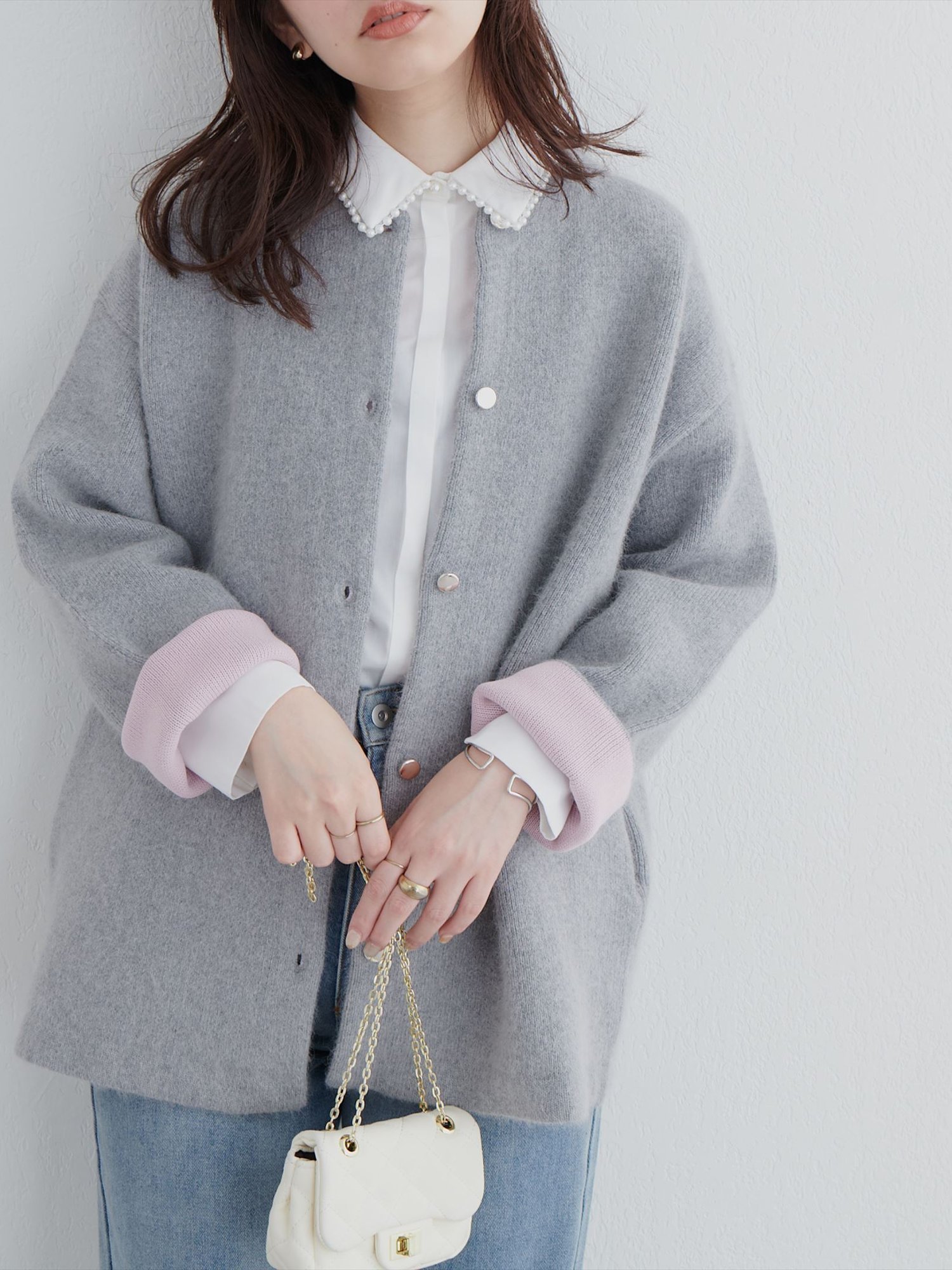 SALE／50%OFF】natural couture FOX混Wフェースニットコート