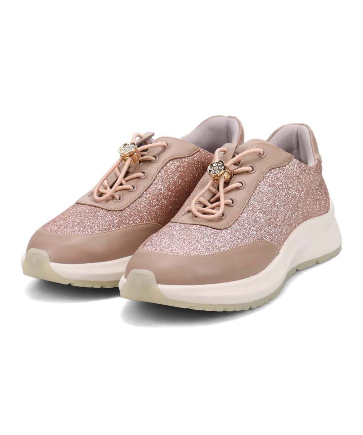 【SALE／20%OFF】HIROKO KOSHINO FEMME HIROKO KOSHINO FEMME レディース グリッターとラインストーンで華やかなスニーカー マドラス シューズ・靴 スニーカー ホワイト グレー ピンク ブラック【送料無料】画像