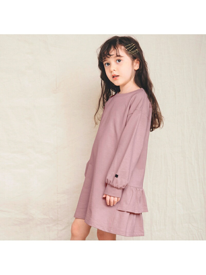 楽天市場 Sale 30 Off Branshes ミニ裏毛 チュールドッキングワンピース ブランシェス ワンピース 長袖ワンピース ホワイト パープル Rba E Rakuten Fashion Kids